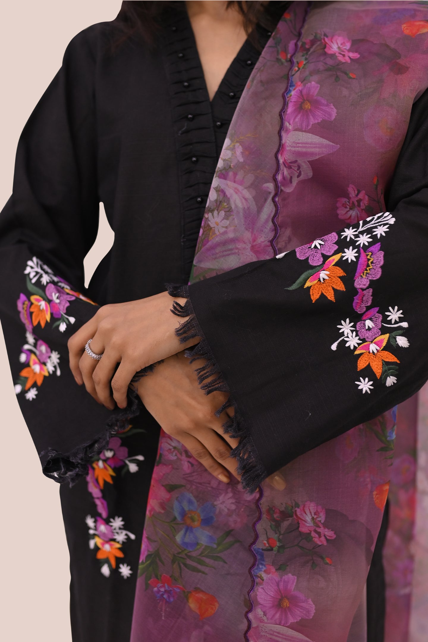 semiformal 3 piece shirt dupatta & trouser