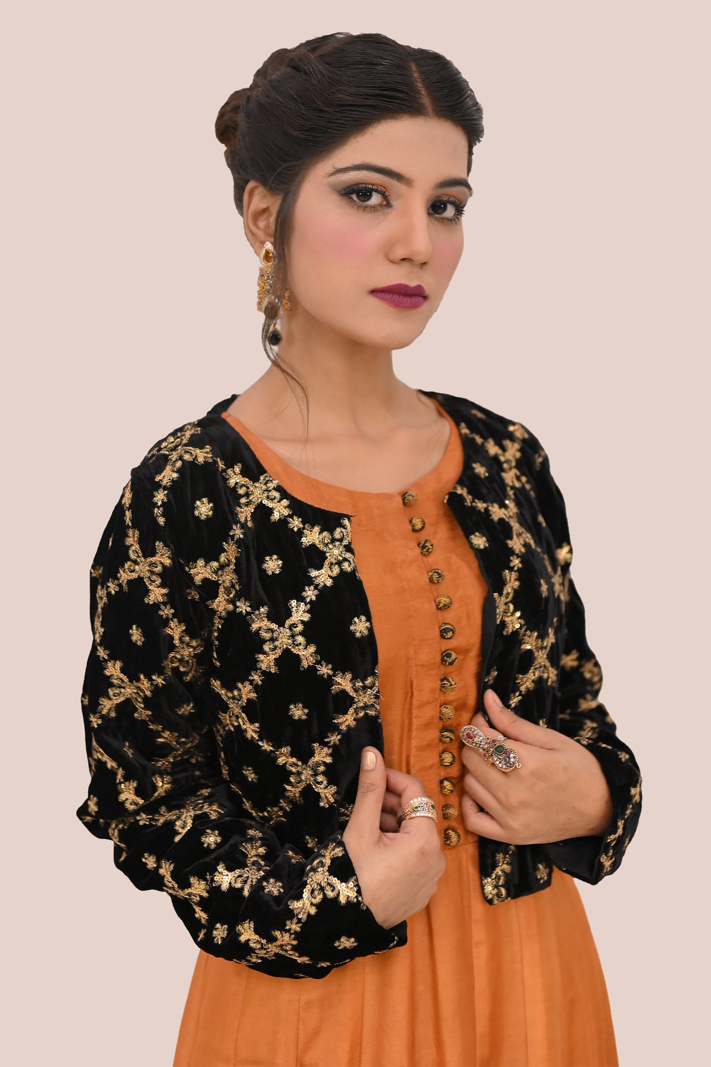 formal 2 piece long frock & trouser along with short coat