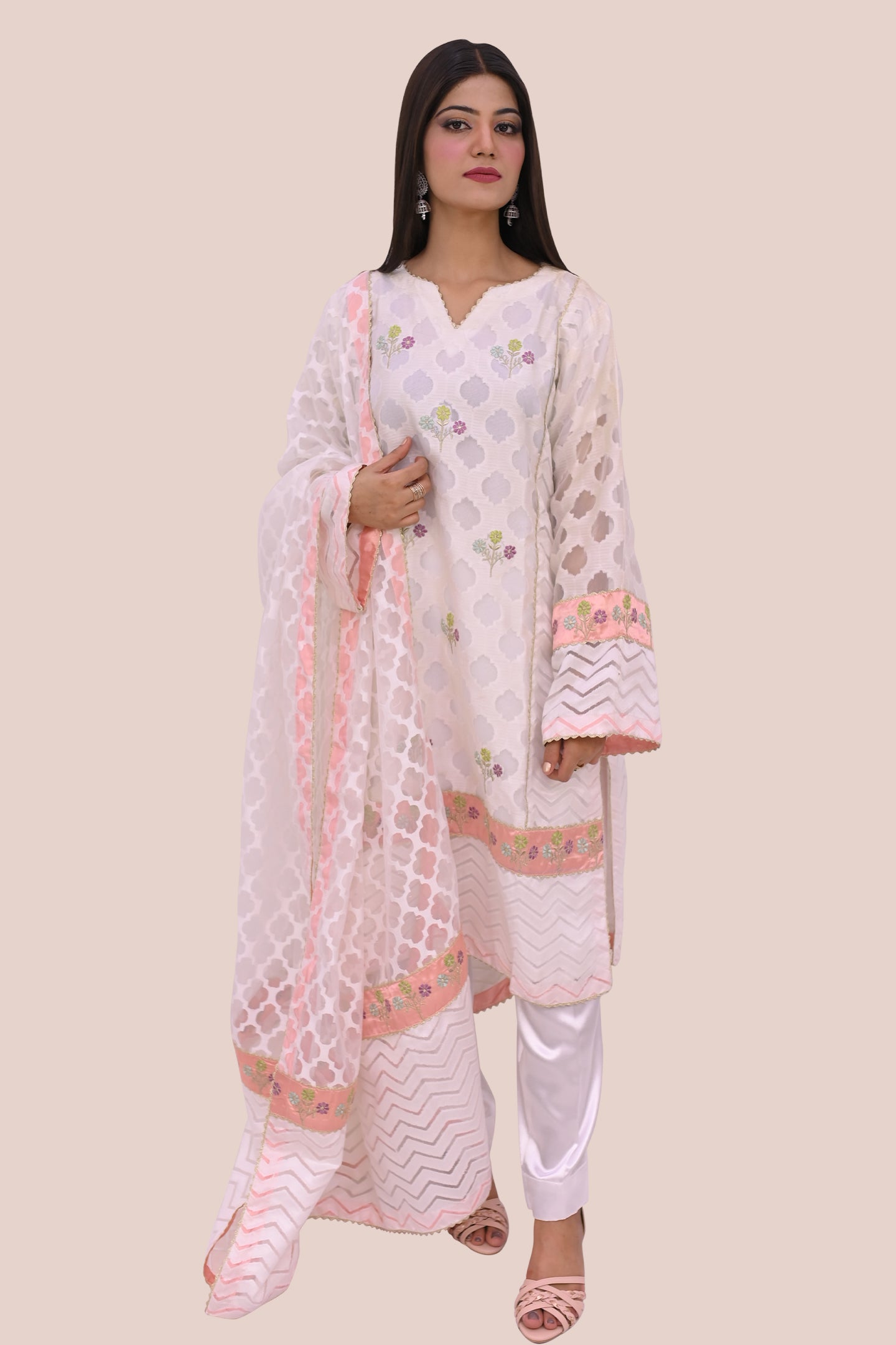 formal 3 piece shirt dupatta & trouser