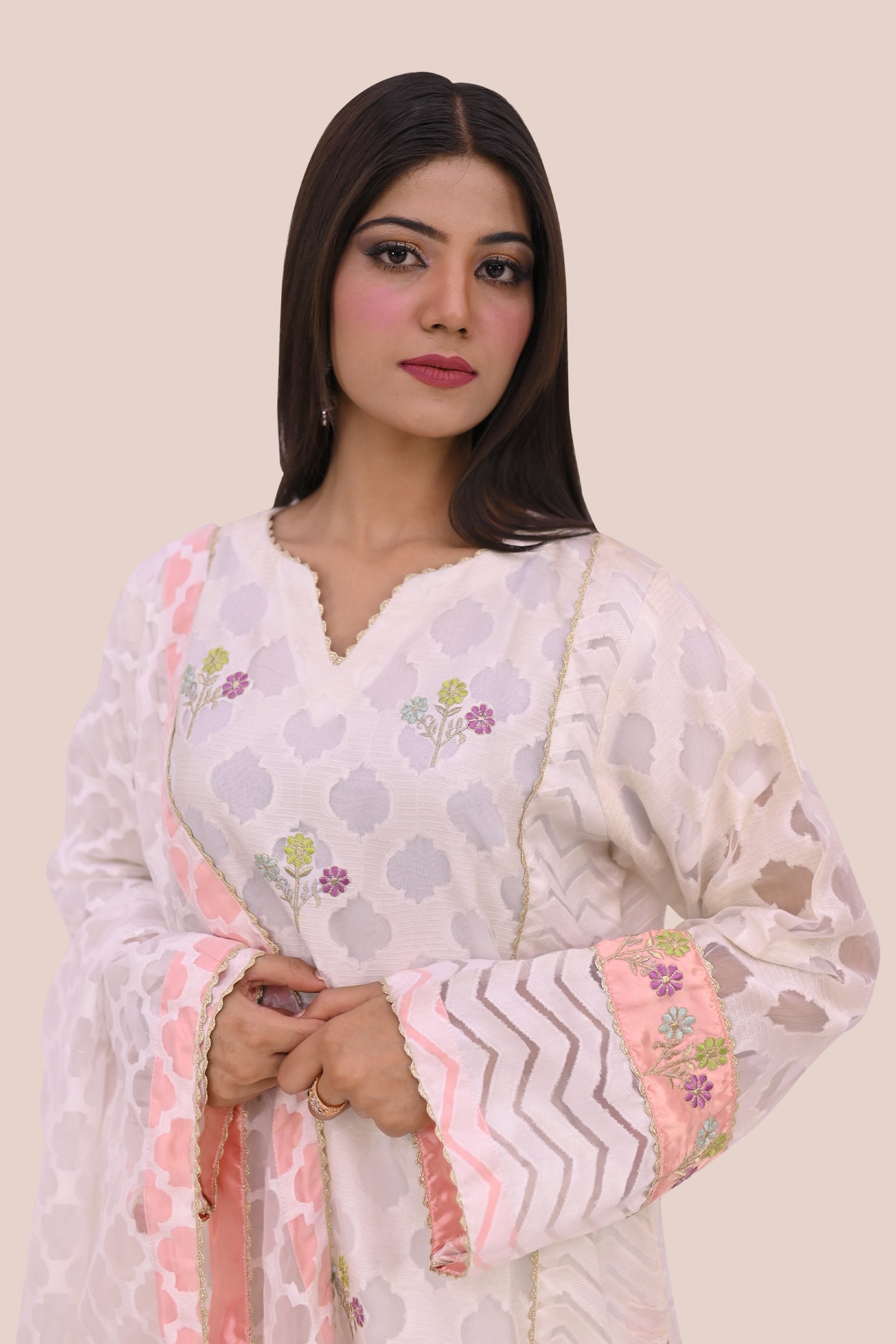 formal 3 piece shirt dupatta & trouser