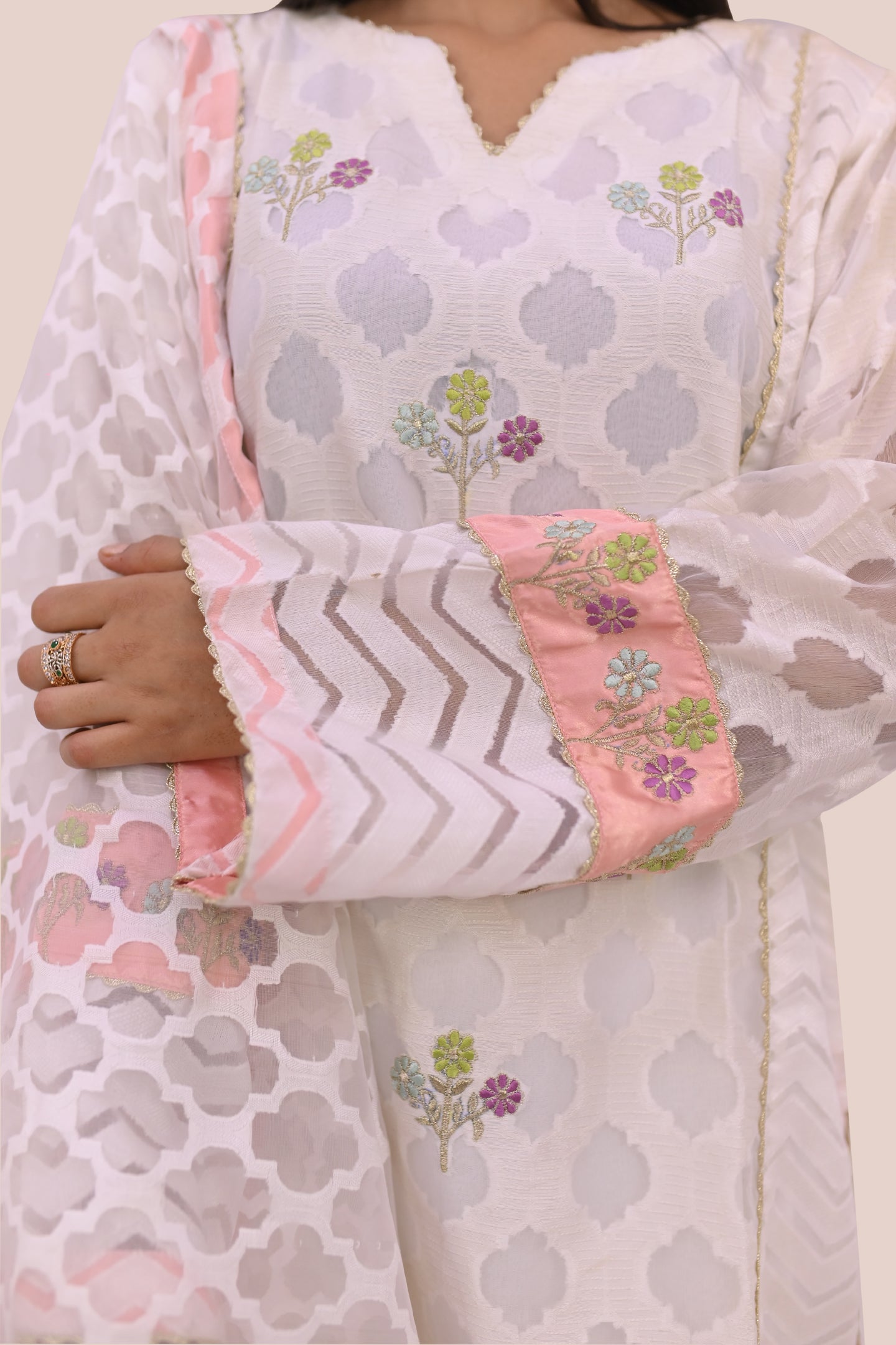 formal 3 piece shirt dupatta & trouser