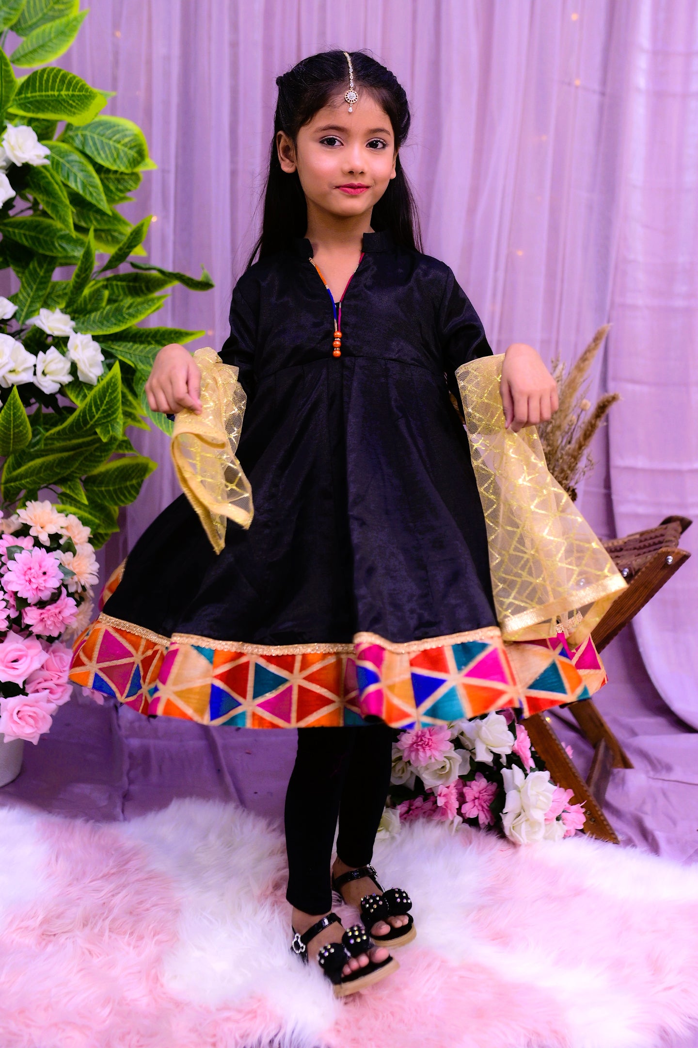 semi-formal 2 piece frok & dupatta