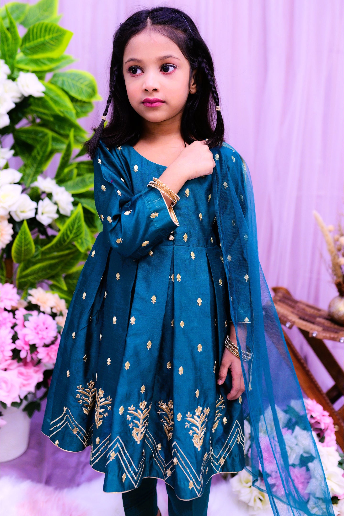 semi-formal 3 piece frok dupatta and trouser