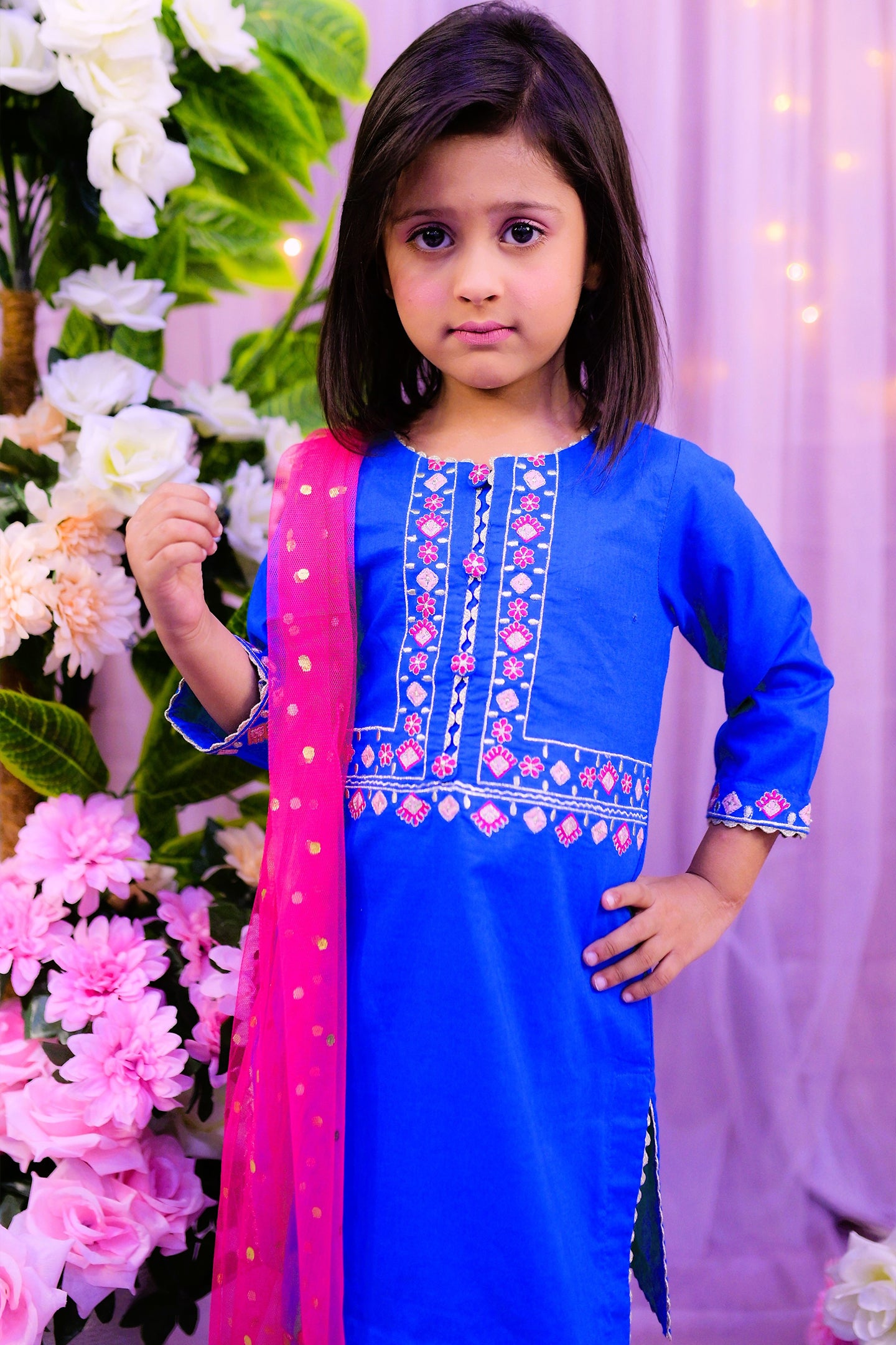 semi-formal 3 oiece shirt dupatta & trouser