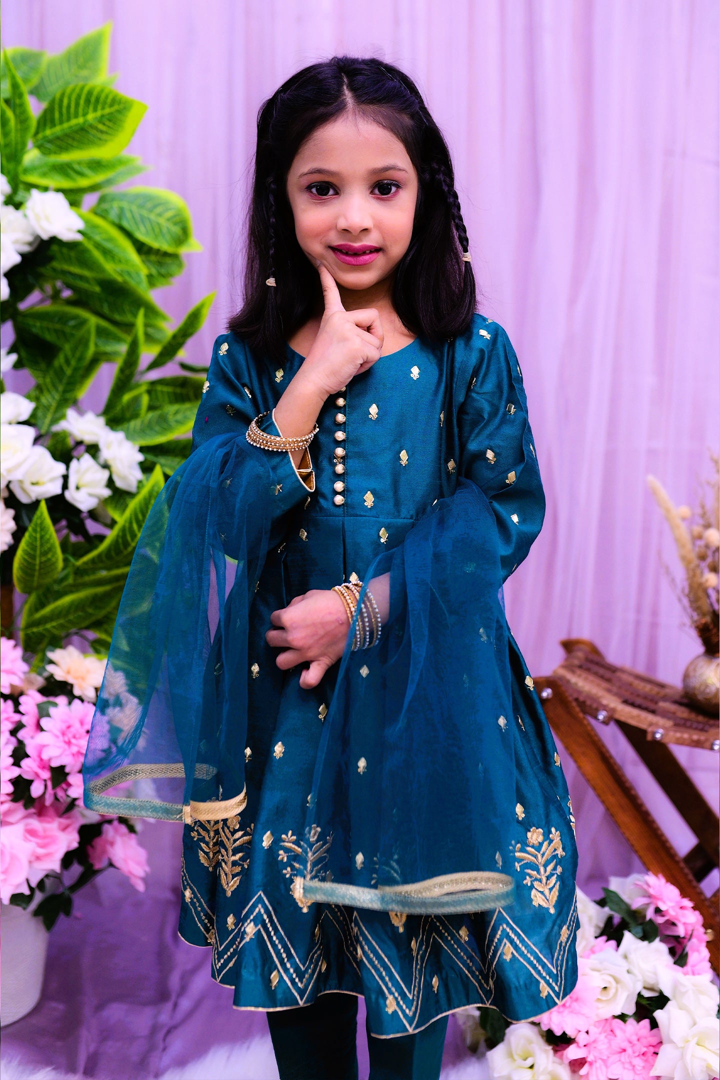 semi-formal 3 piece frok dupatta and trouser