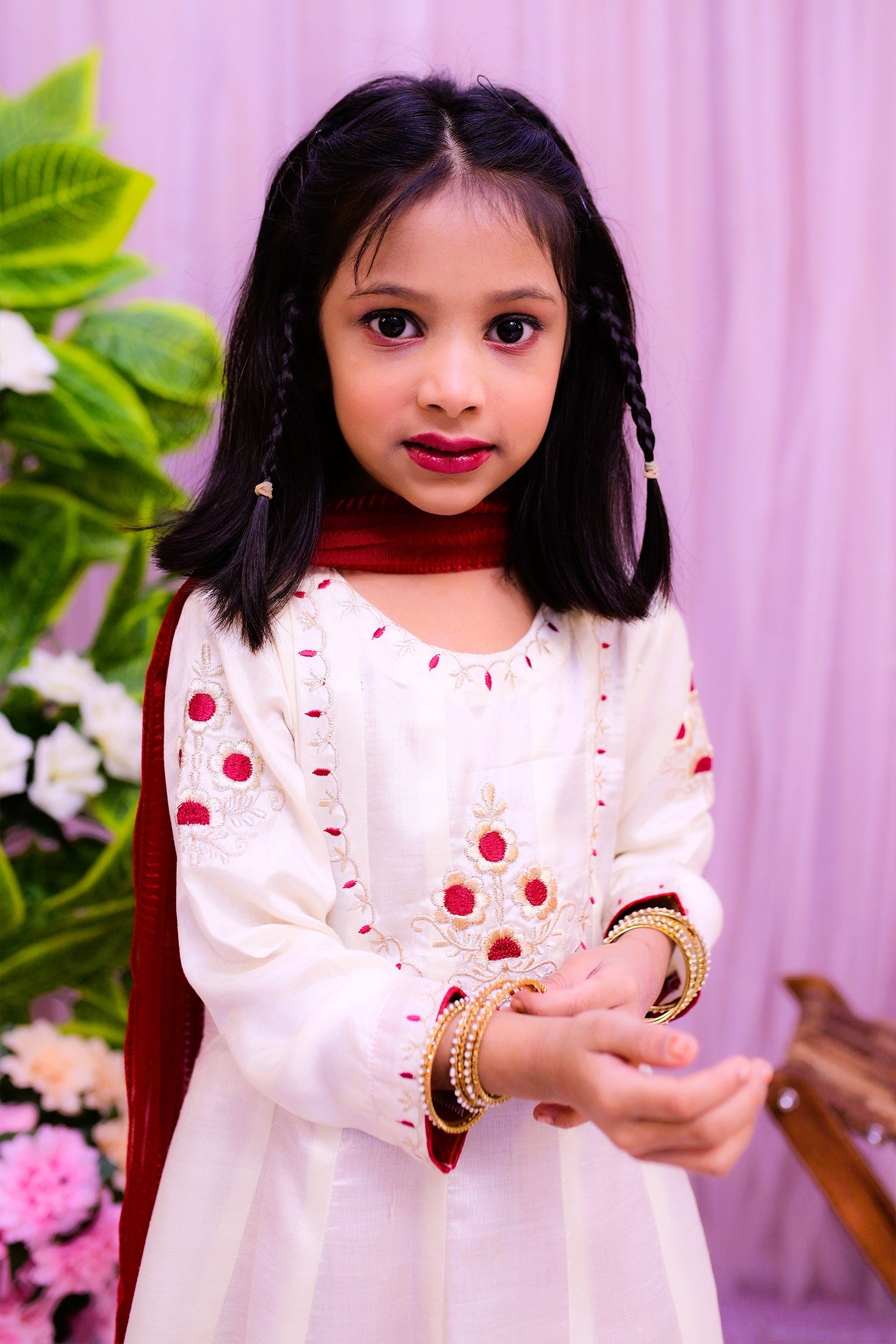 semi formal 3 piece frock dupatta & trouser