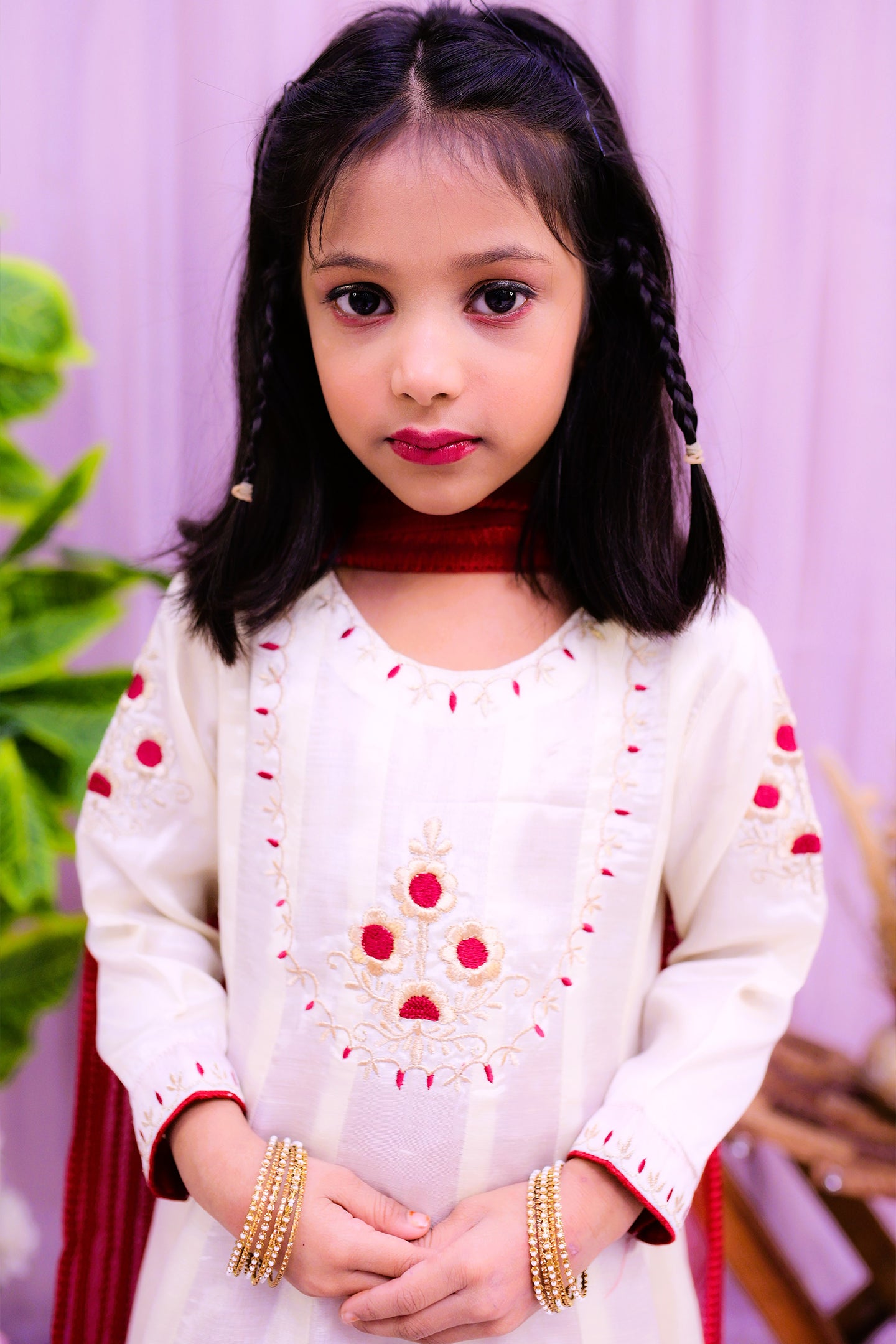 semi formal 3 piece frock dupatta & trouser