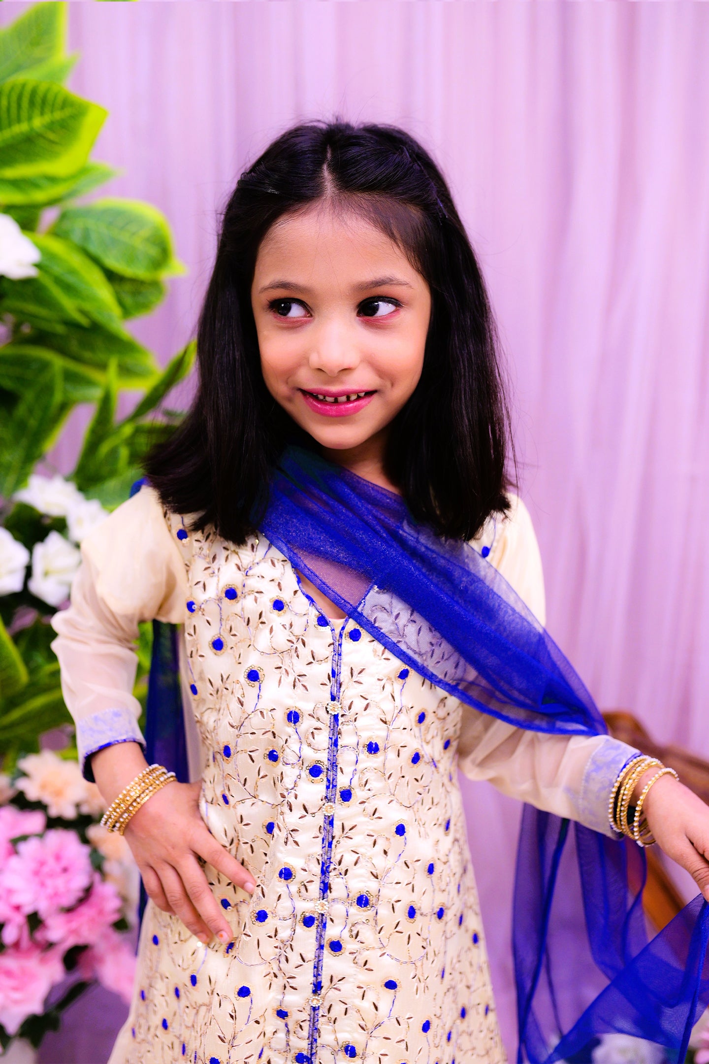 semiformal 3 piece airline frock dupatta and trouser