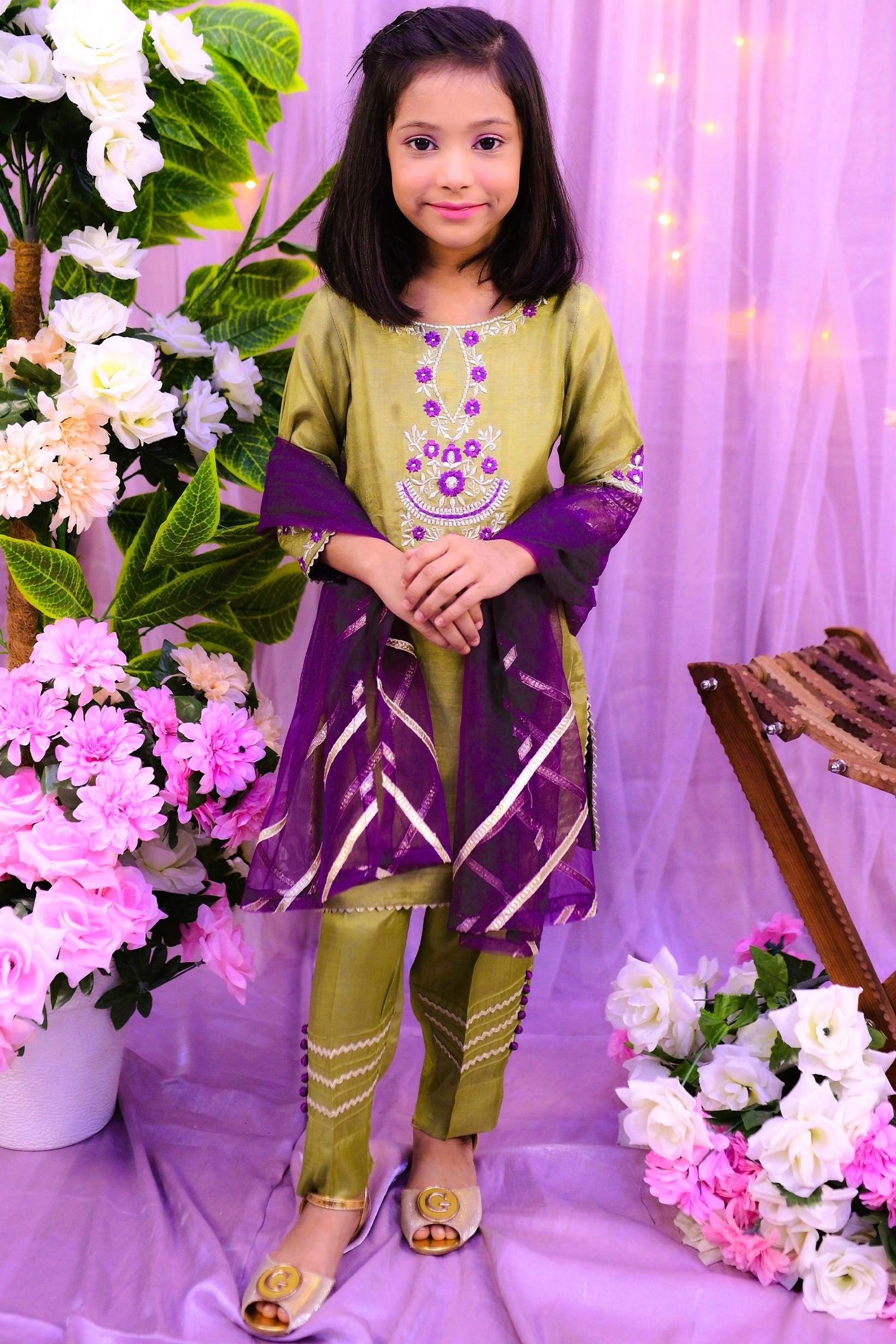 semi-formal 3 piece shirt dupatta & trouser