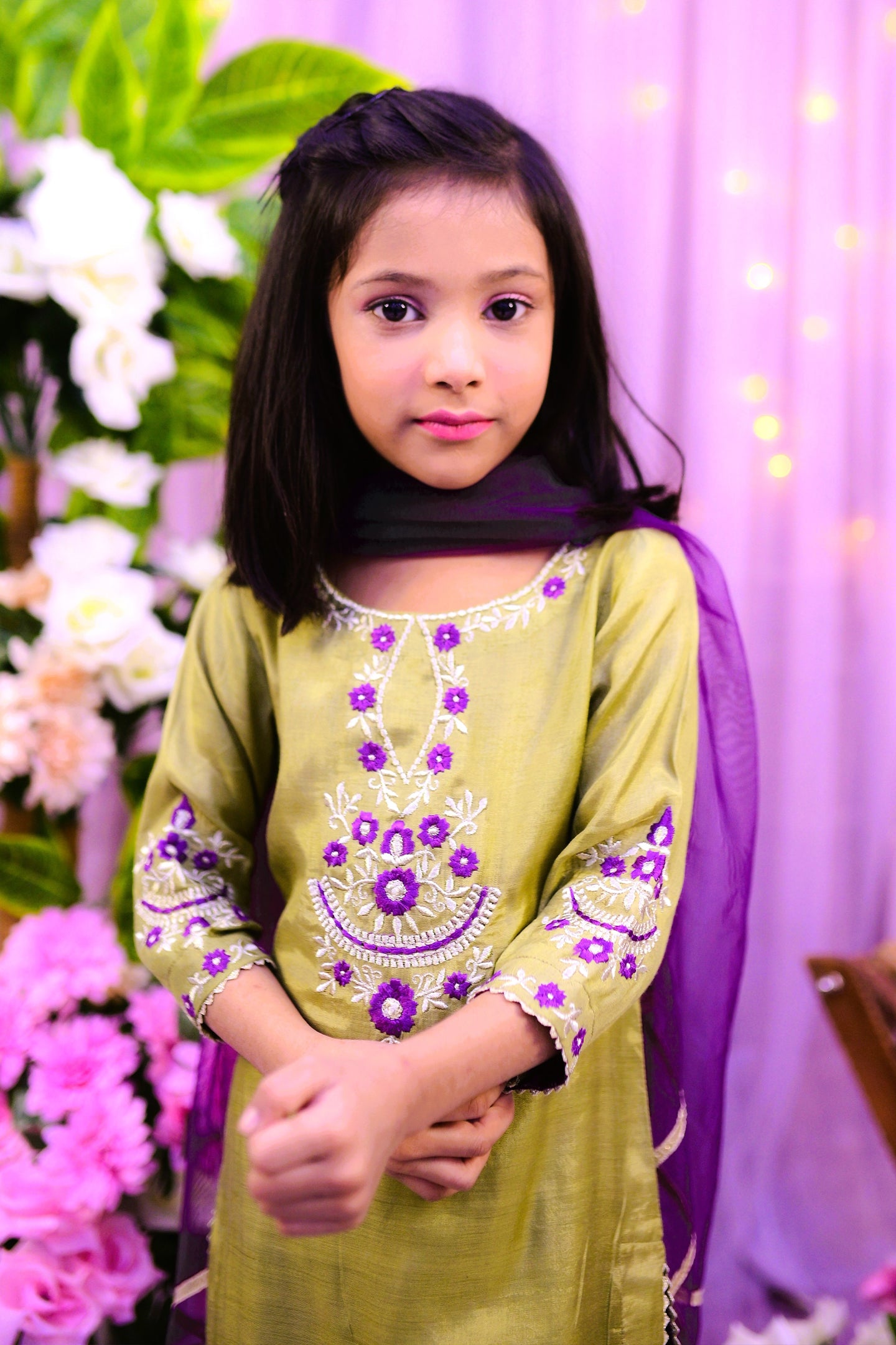 semi-formal 3 piece shirt dupatta & trouser