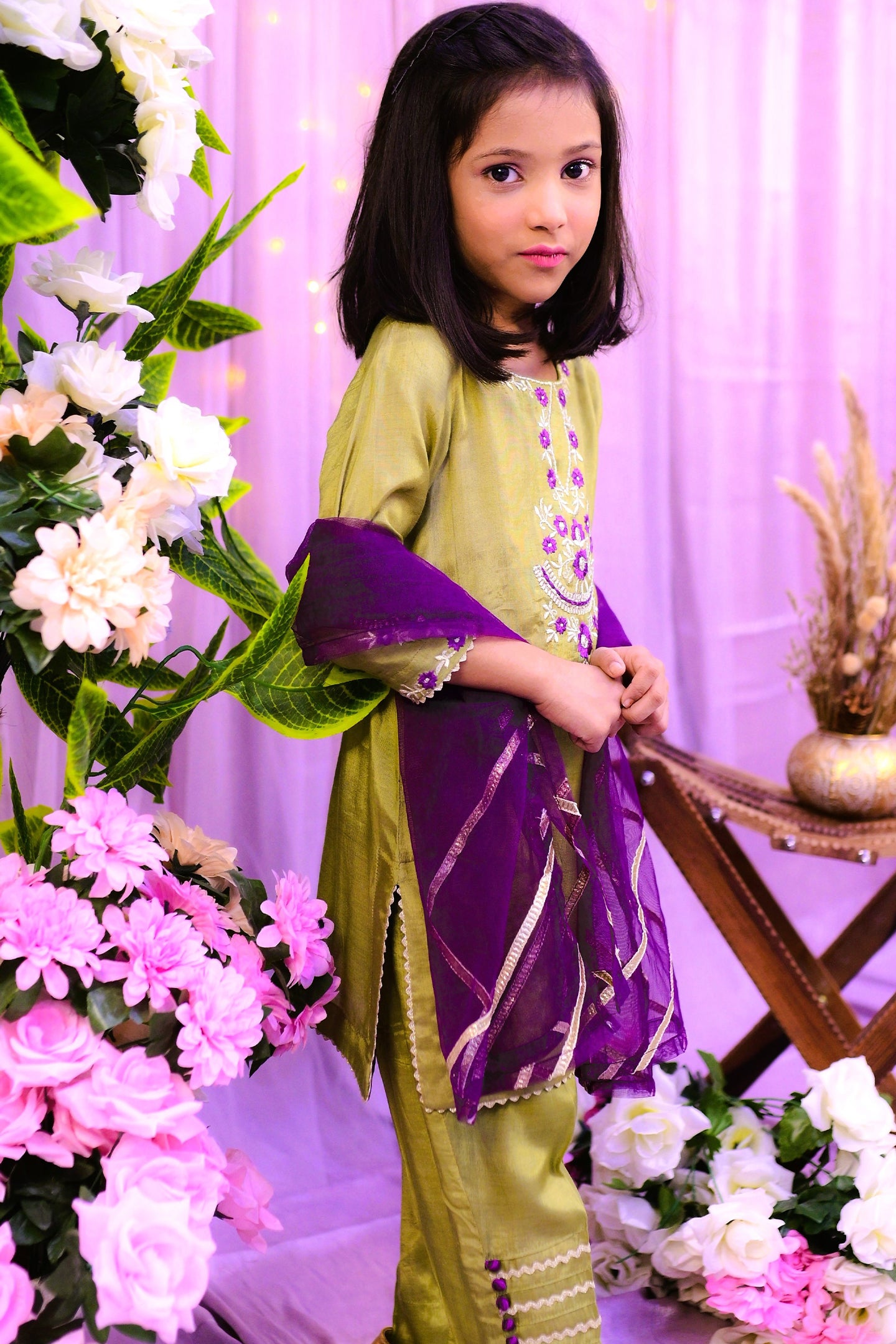 semi-formal 3 piece shirt dupatta & trouser