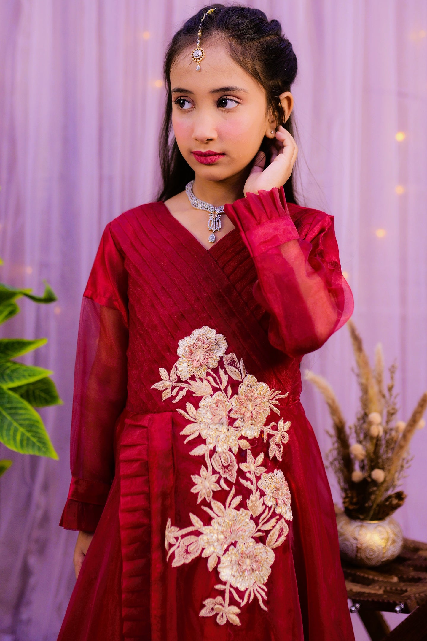 formal 3 layers ruffle maxi