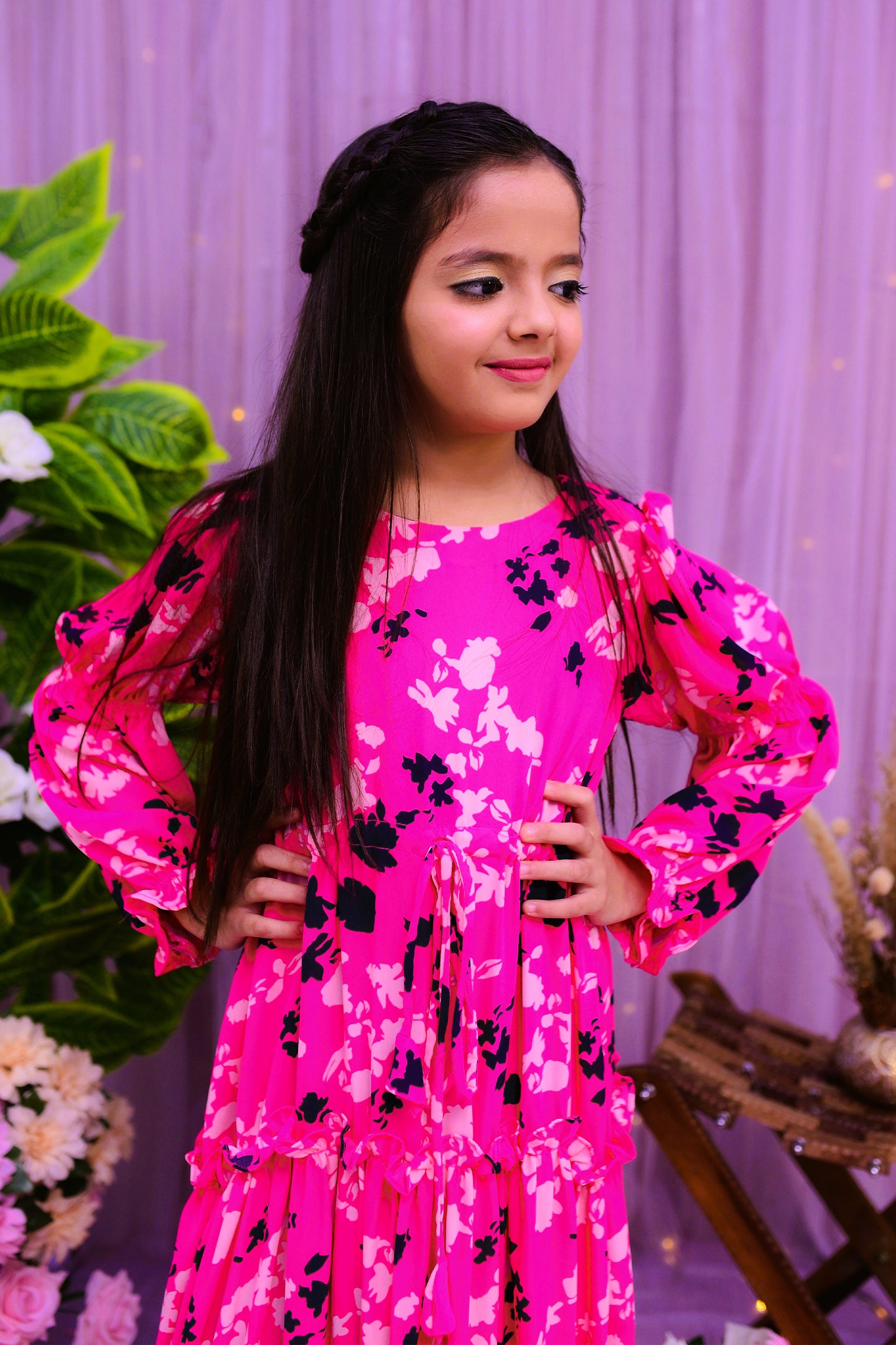 semi-formal 3 layers long frock