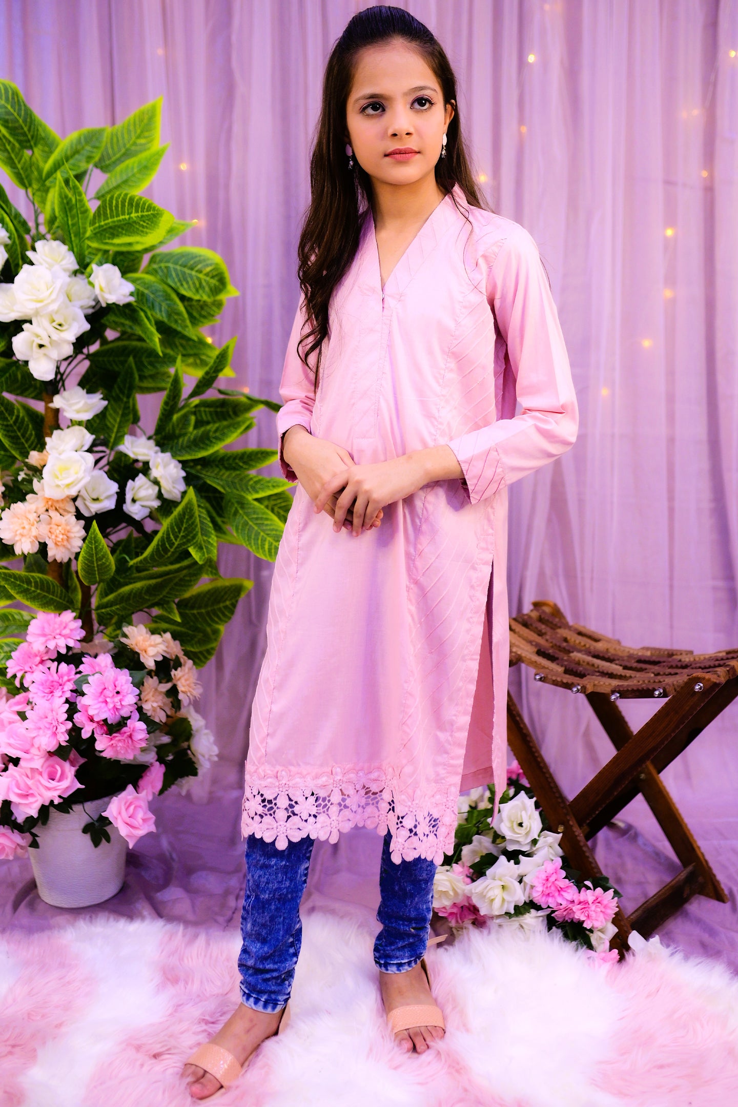 Girls panel cut shirt