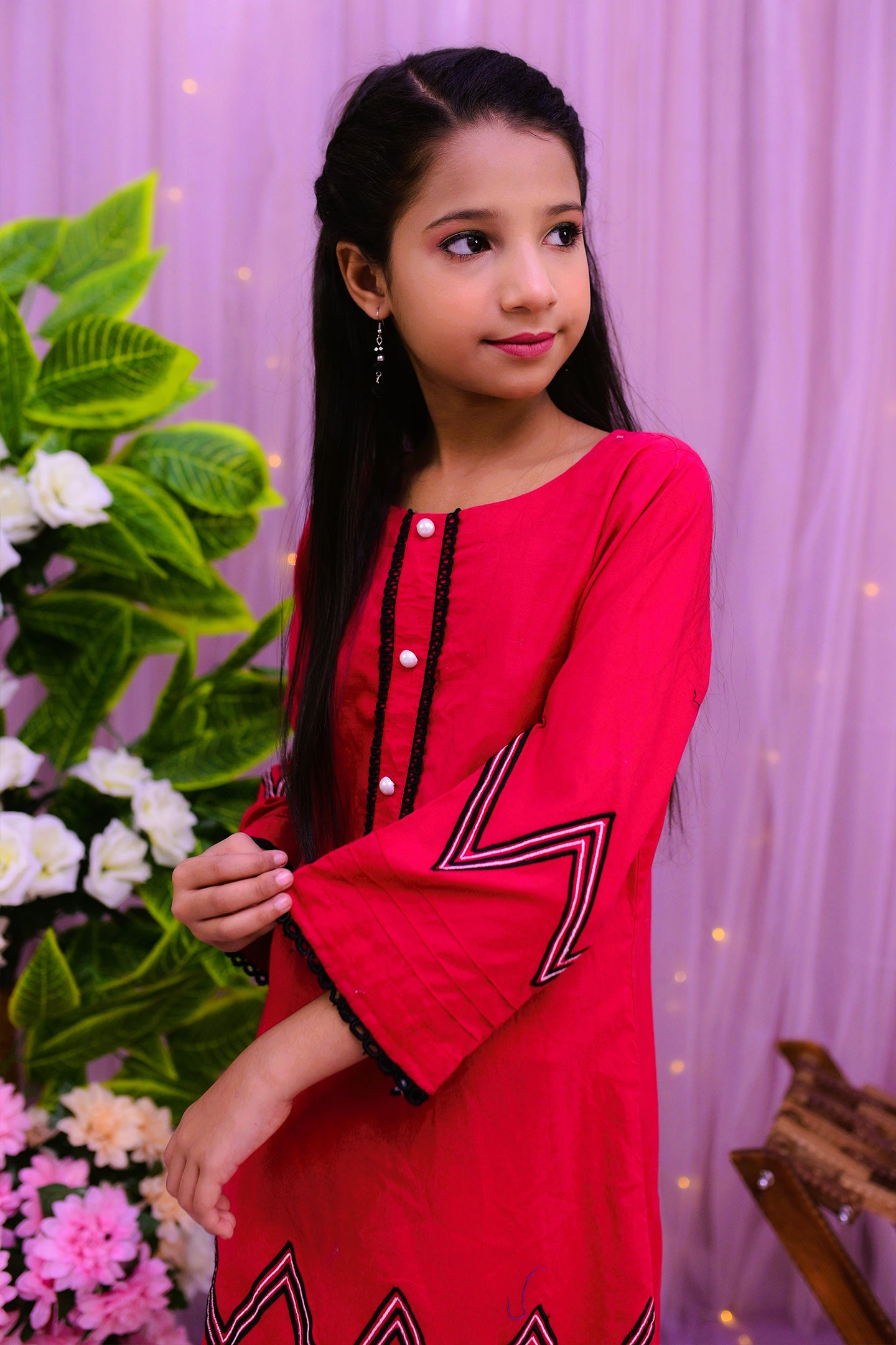 zigzag embroidery Kurti