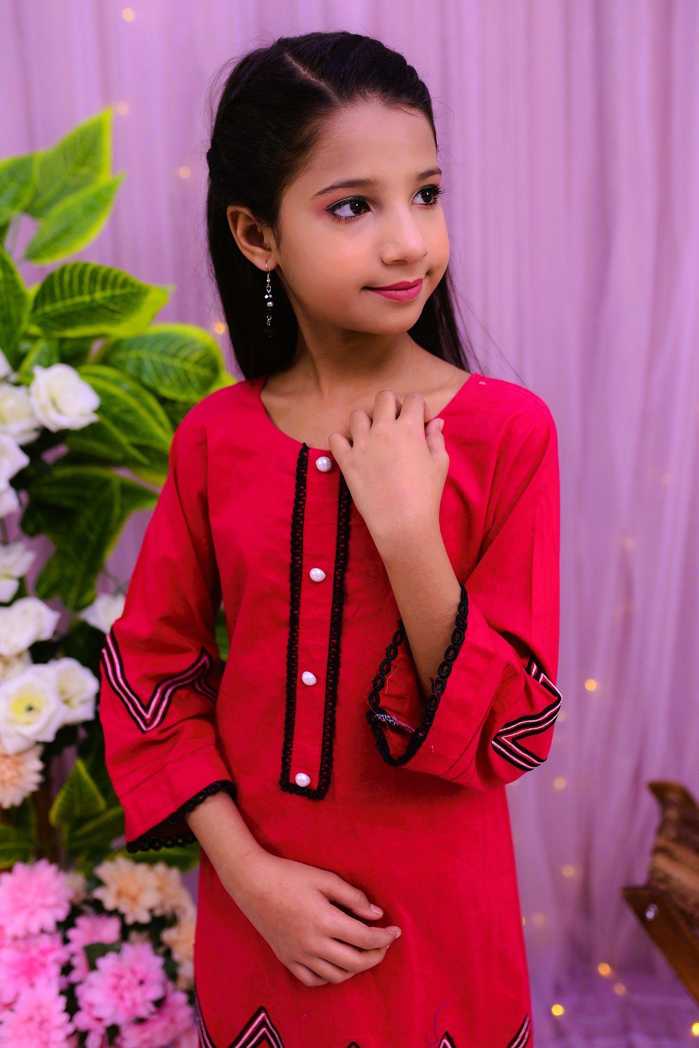 zigzag embroidery Kurti