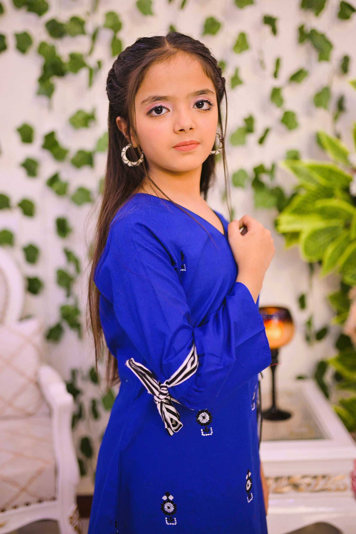 Girls front embroidery frock