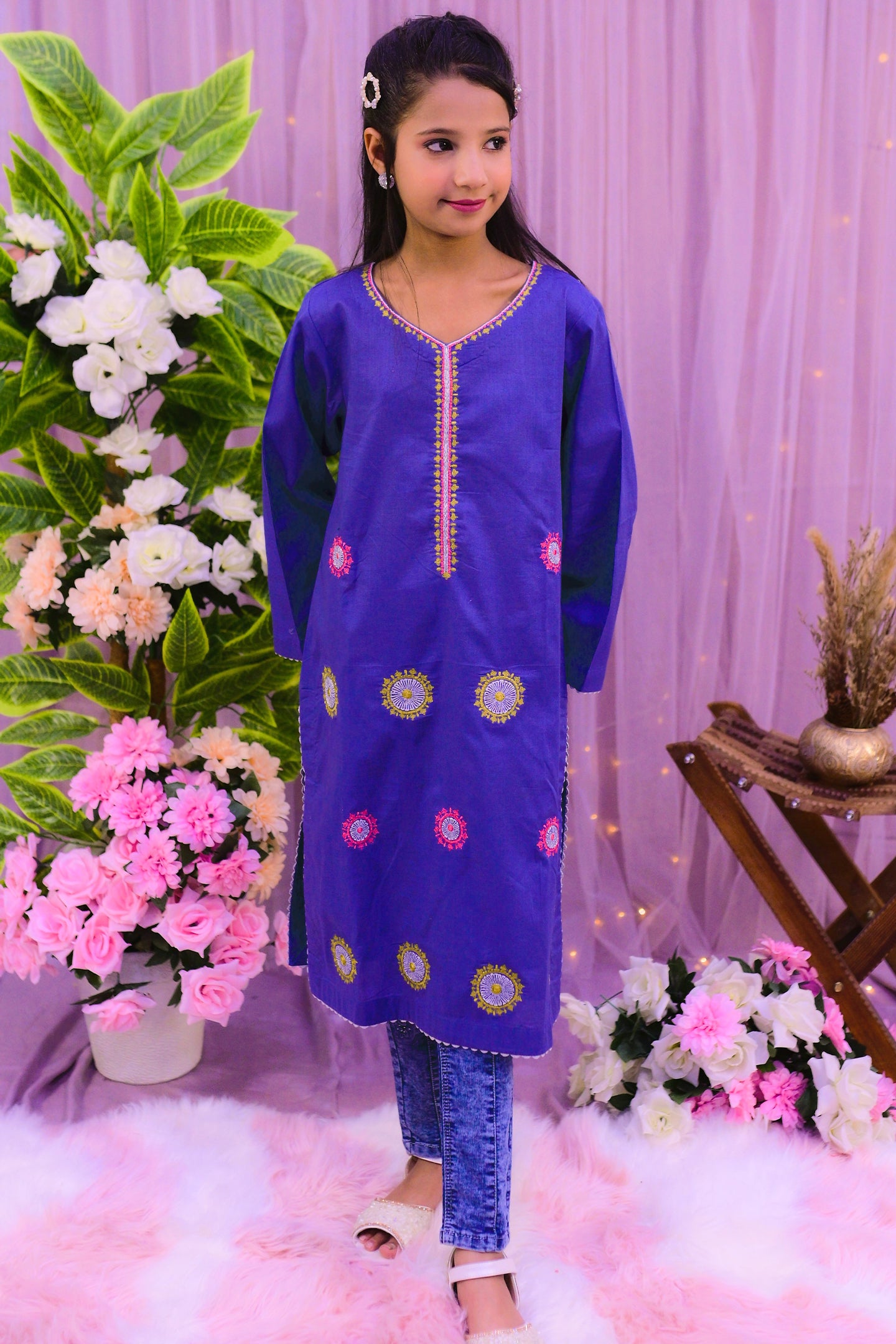 small patches stitched dress