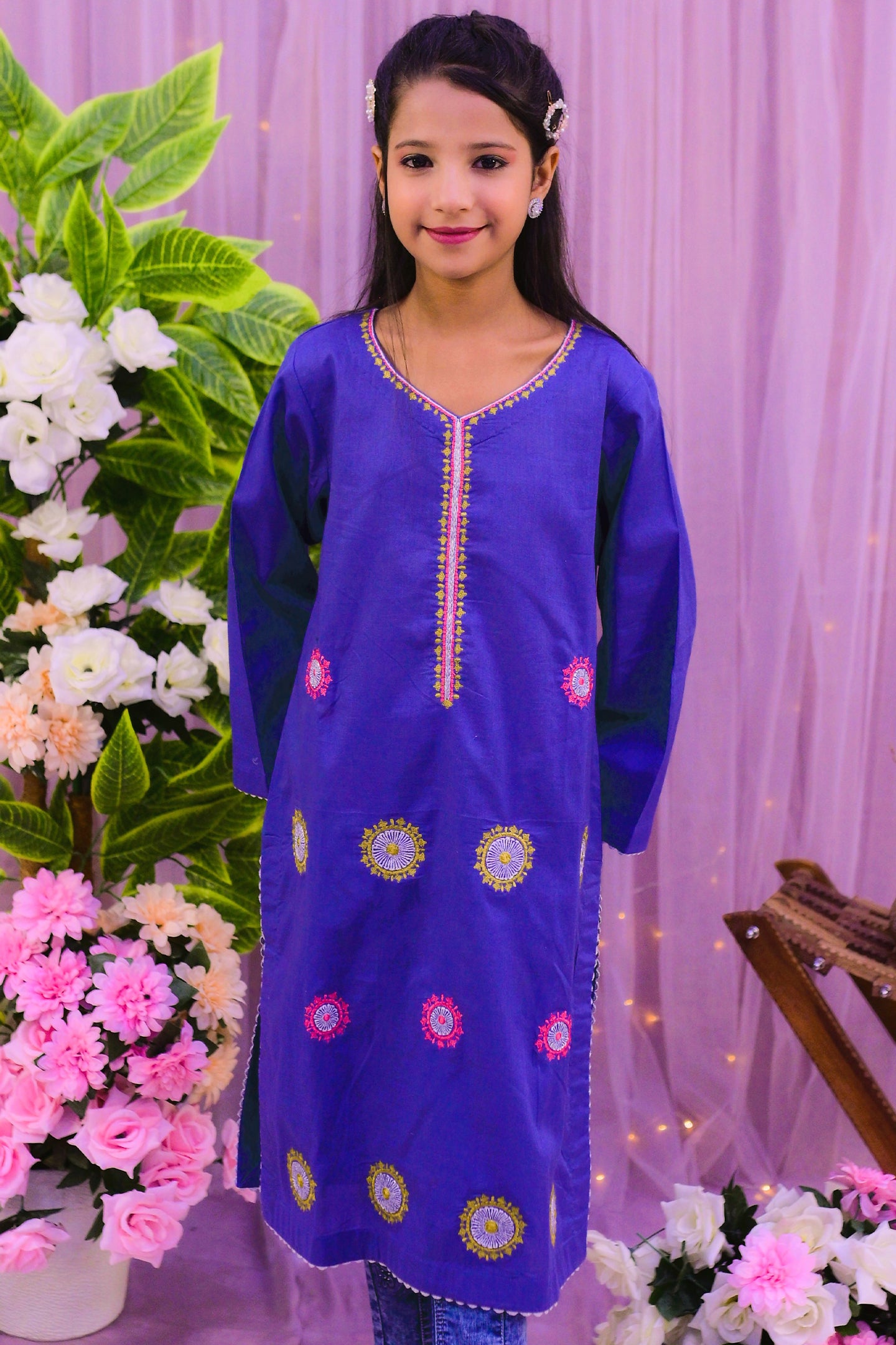 small patches stitched dress