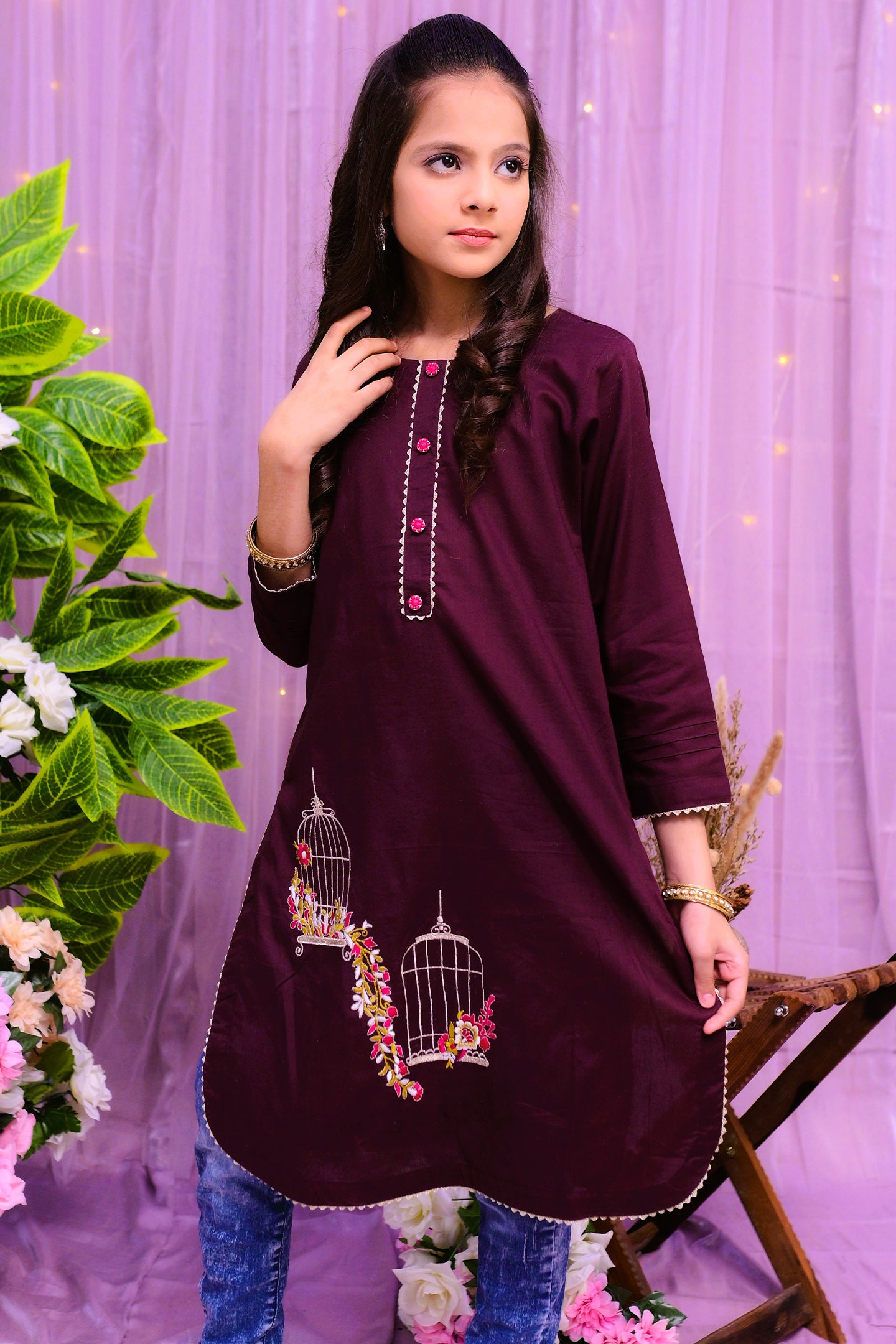 semi formal cotton 1 piece kurti