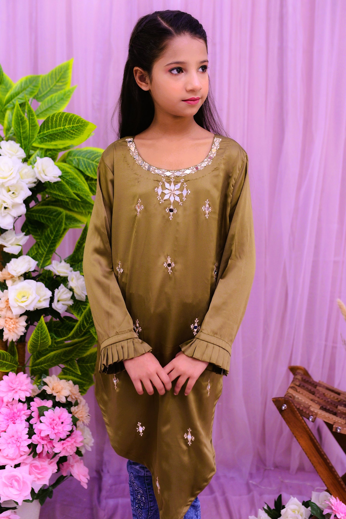 corner style 1piece kurti