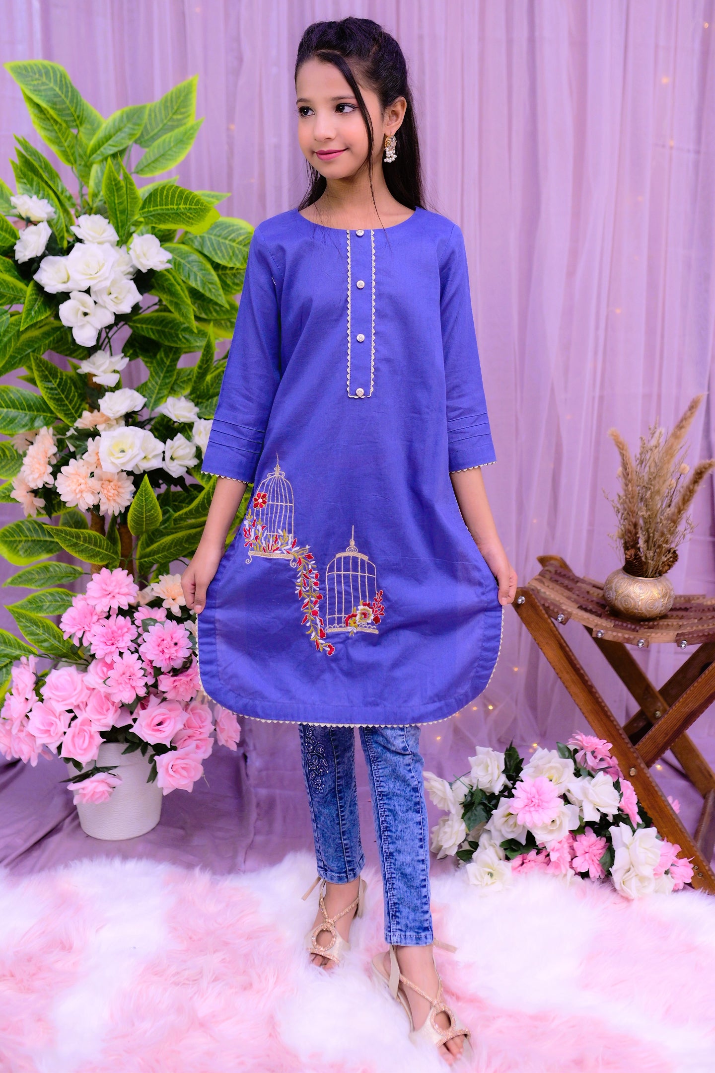 semi formal cotton 1 piece kurti