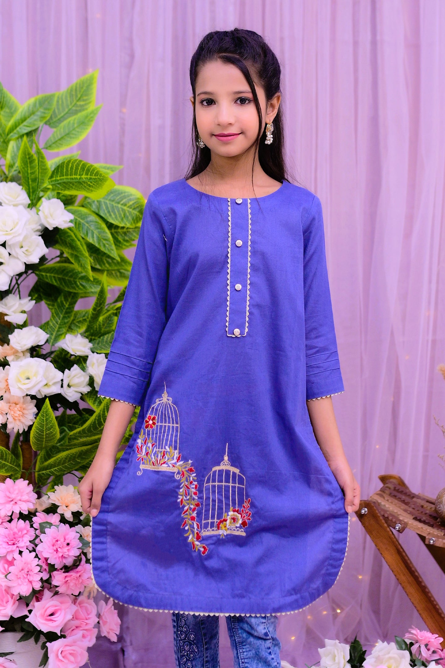 semi formal cotton 1 piece kurti