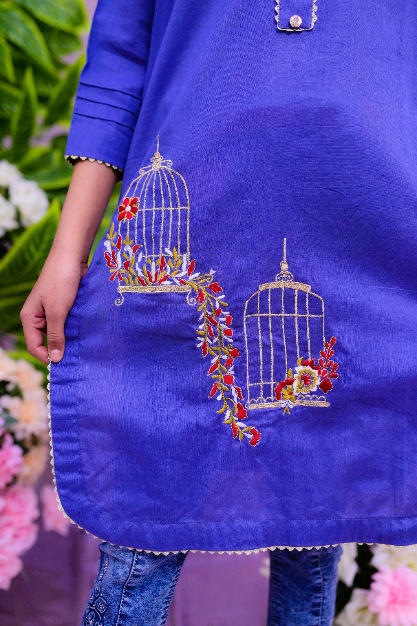 semi formal cotton 1 piece kurti