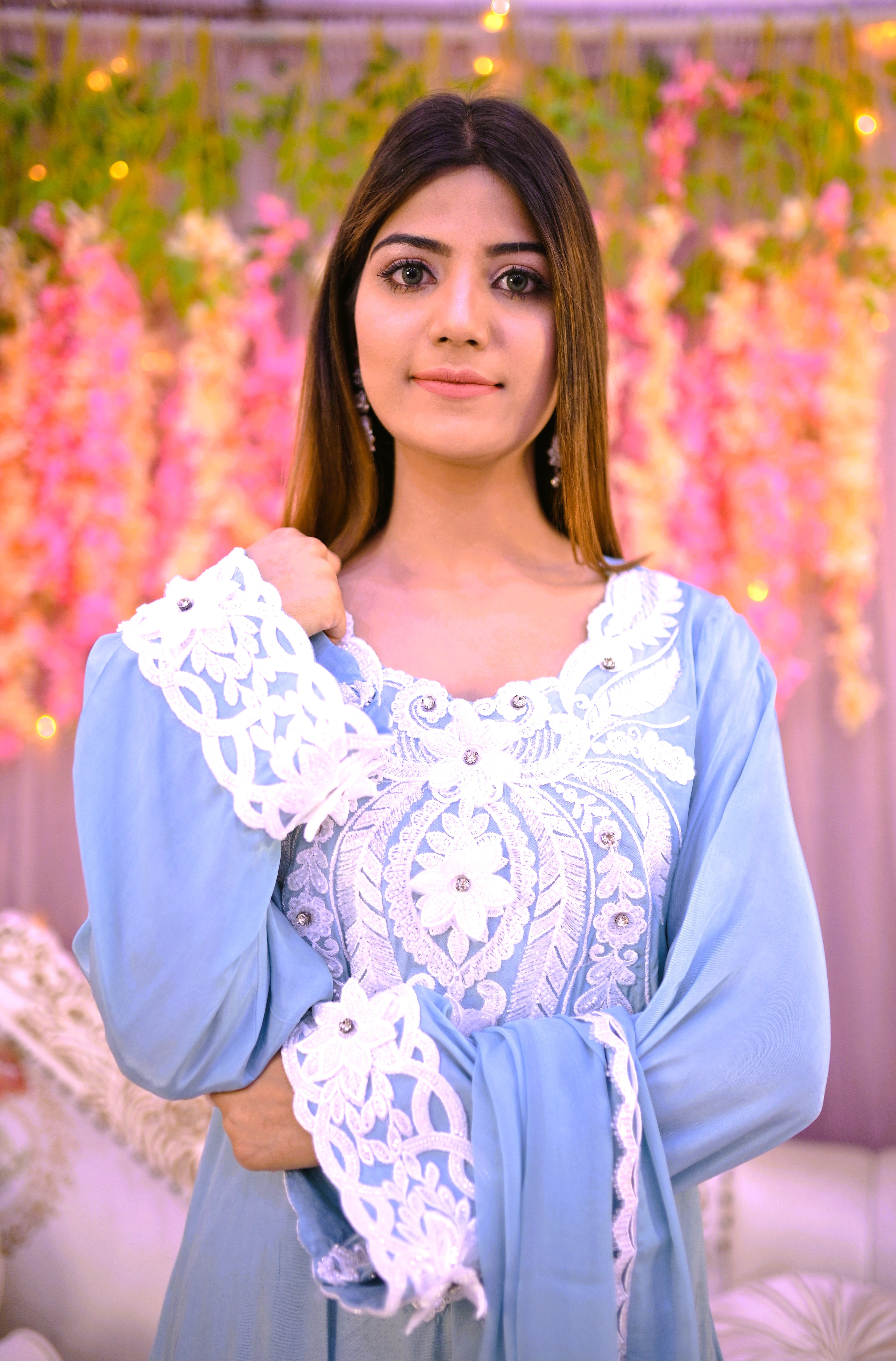 formal 3 piece long shirt dupatta & plazo