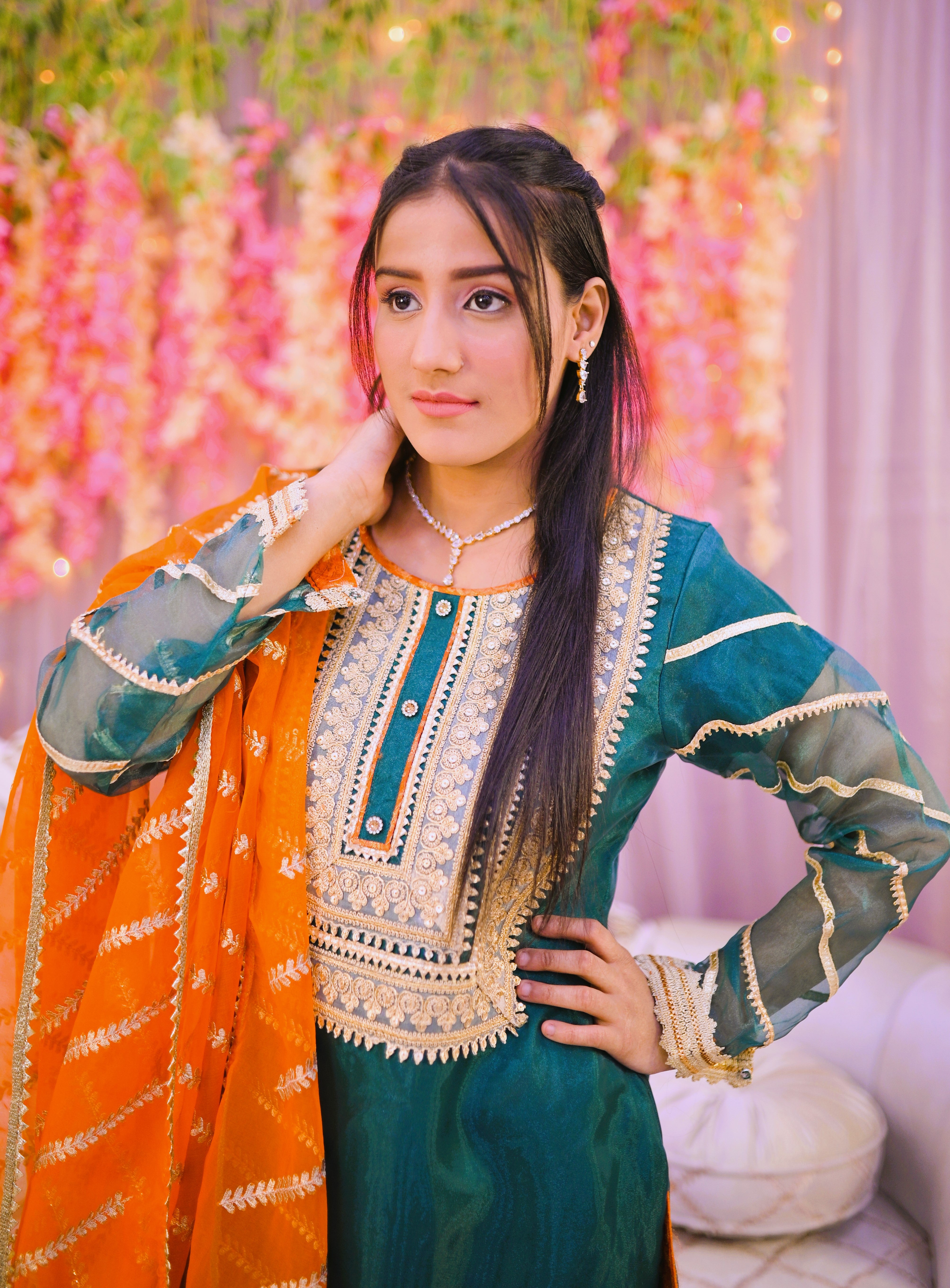 semiformal 3 piece shirt dupatta & plazo