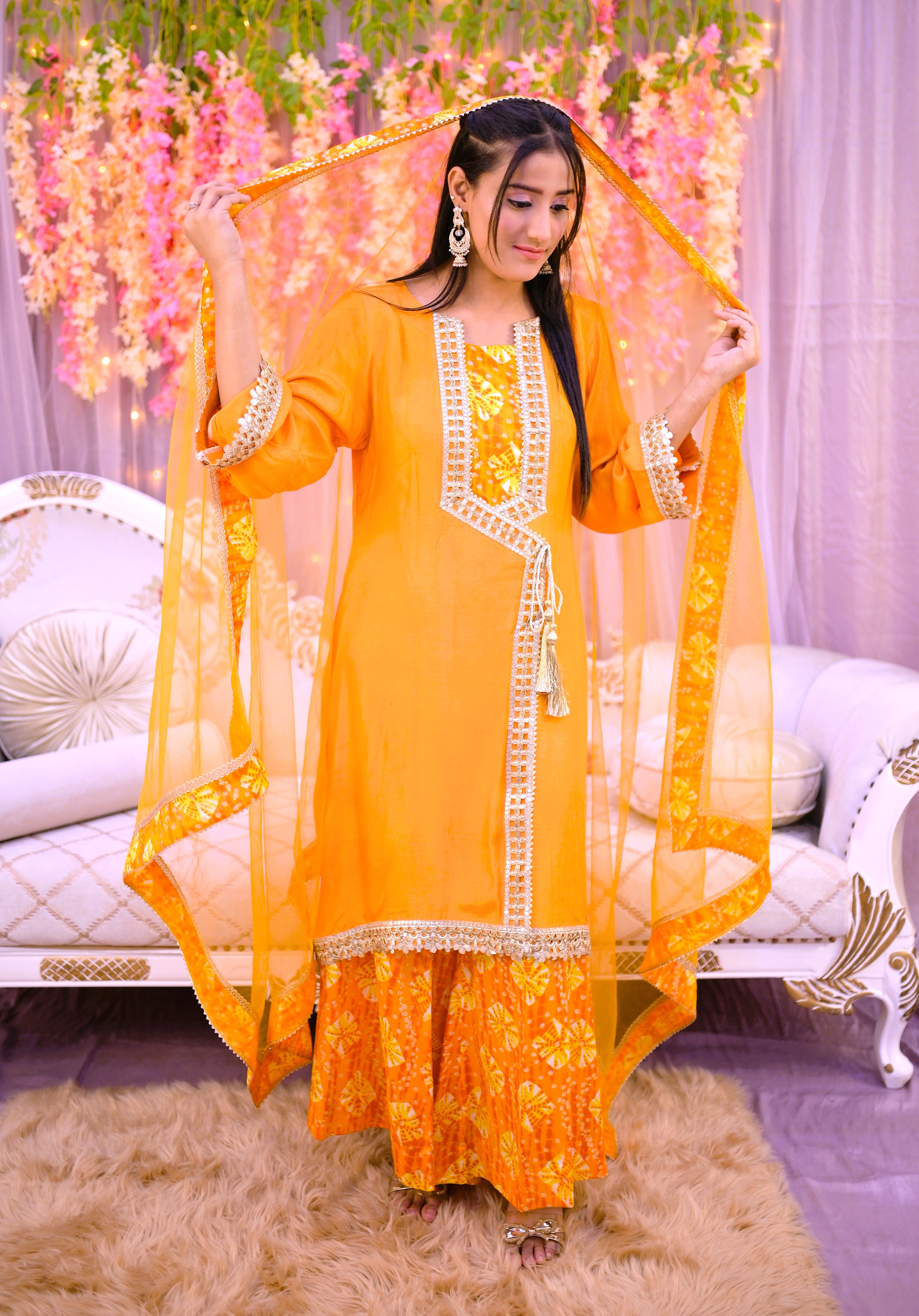 semiformal 3 piece shirt dupatta & plazo