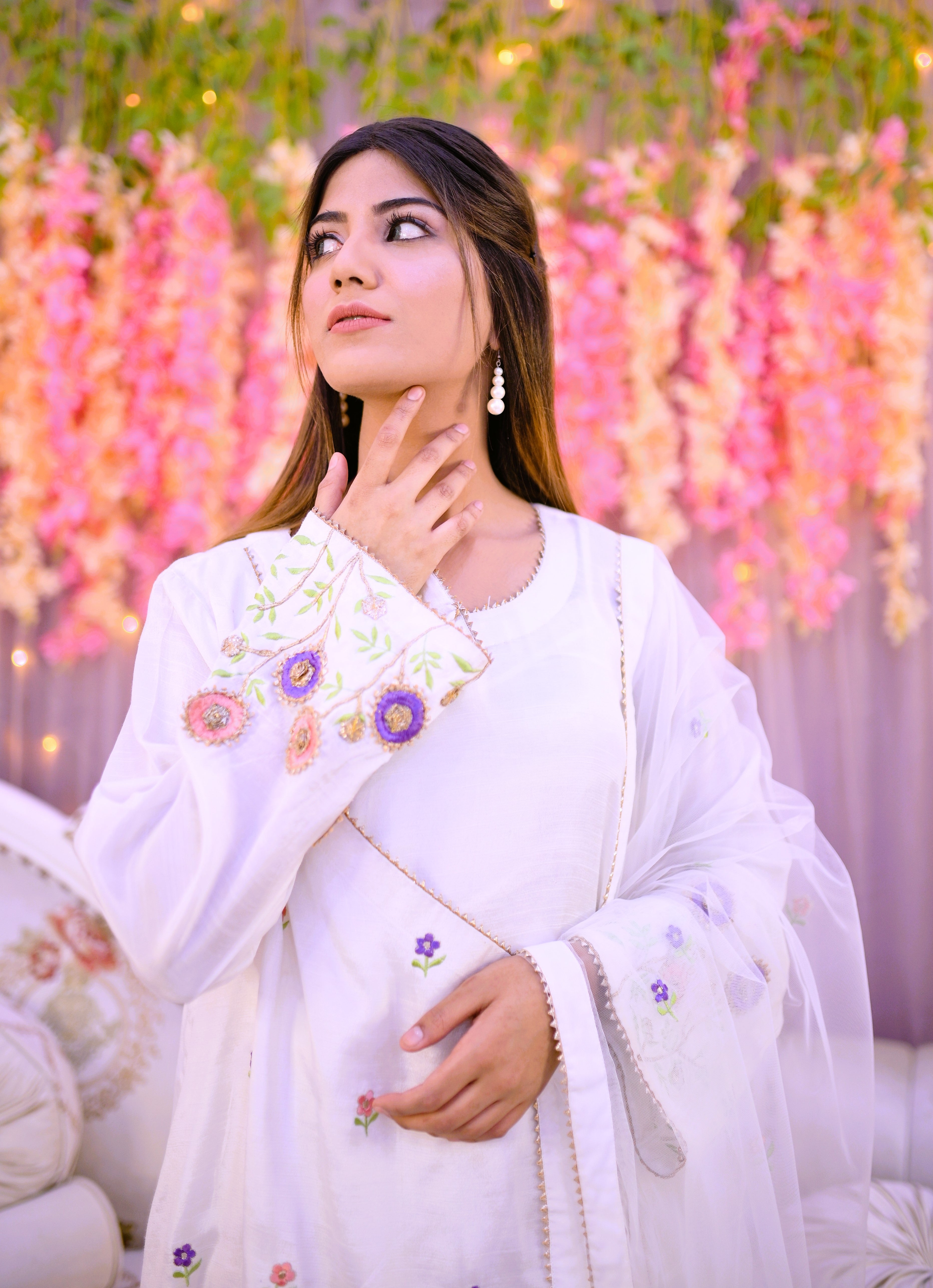 semiformal 3 piece shirt dupatta & trouser with inner