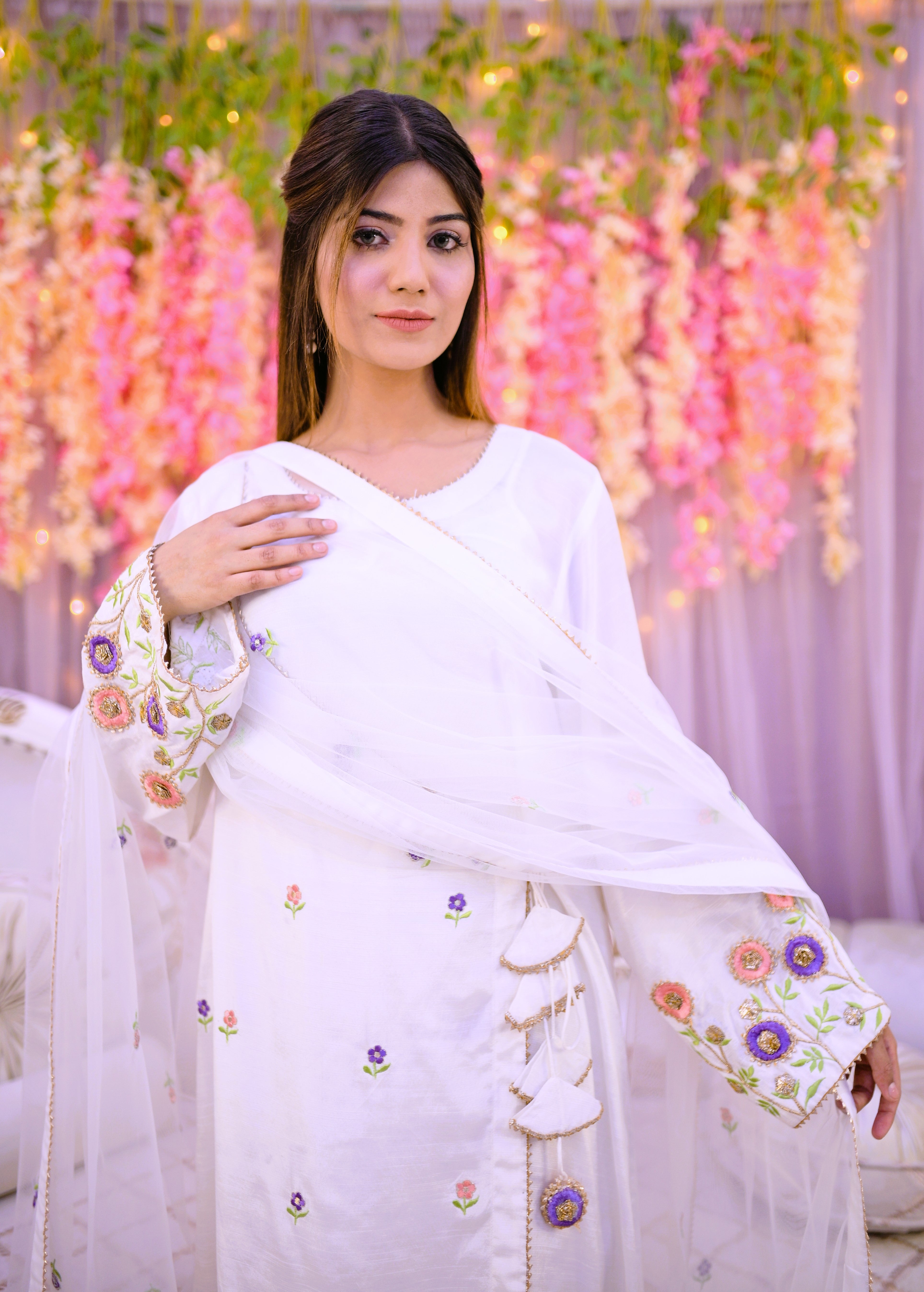 semiformal 3 piece shirt dupatta & trouser with inner