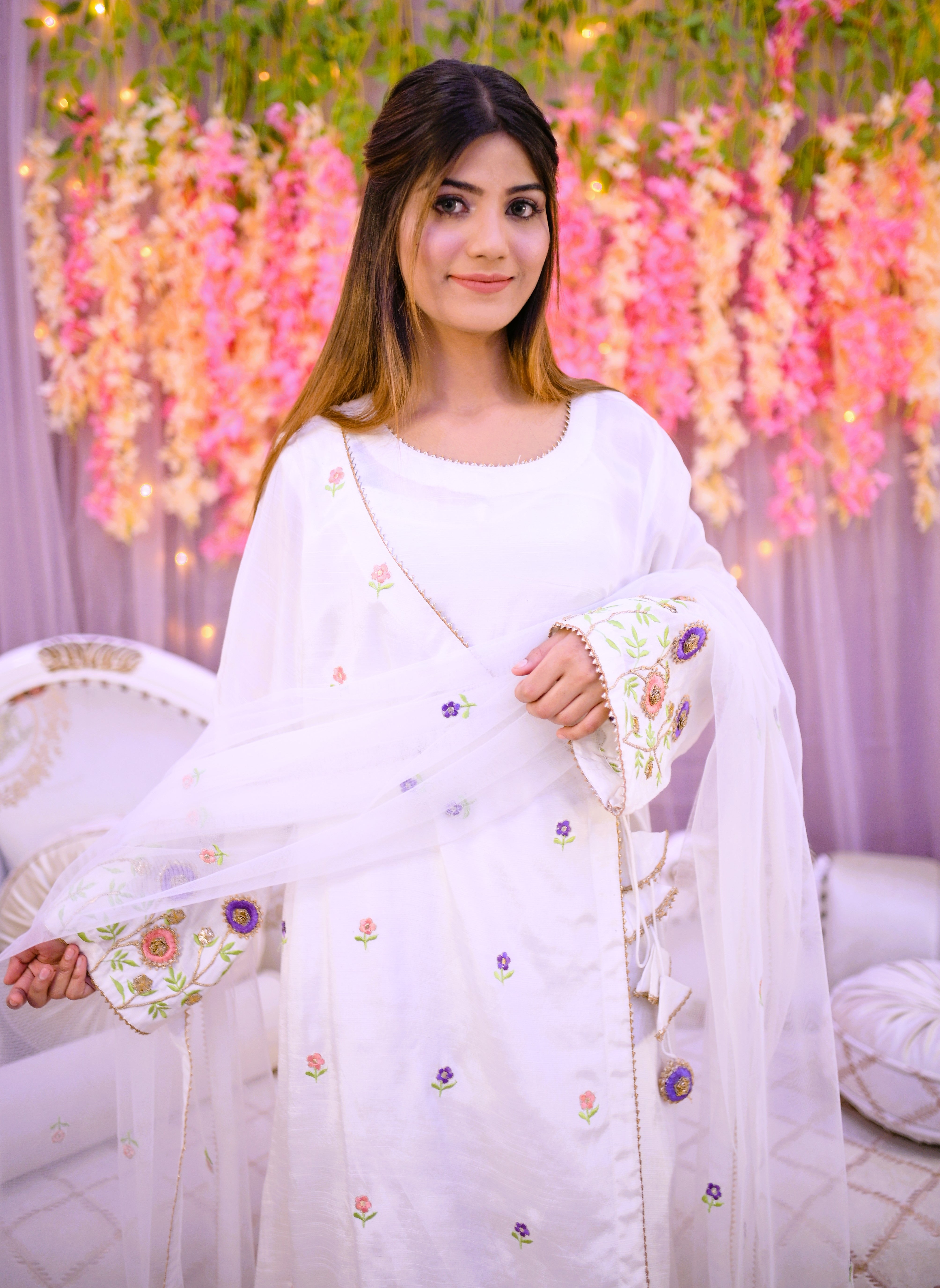 semiformal 3 piece shirt dupatta & trouser with inner