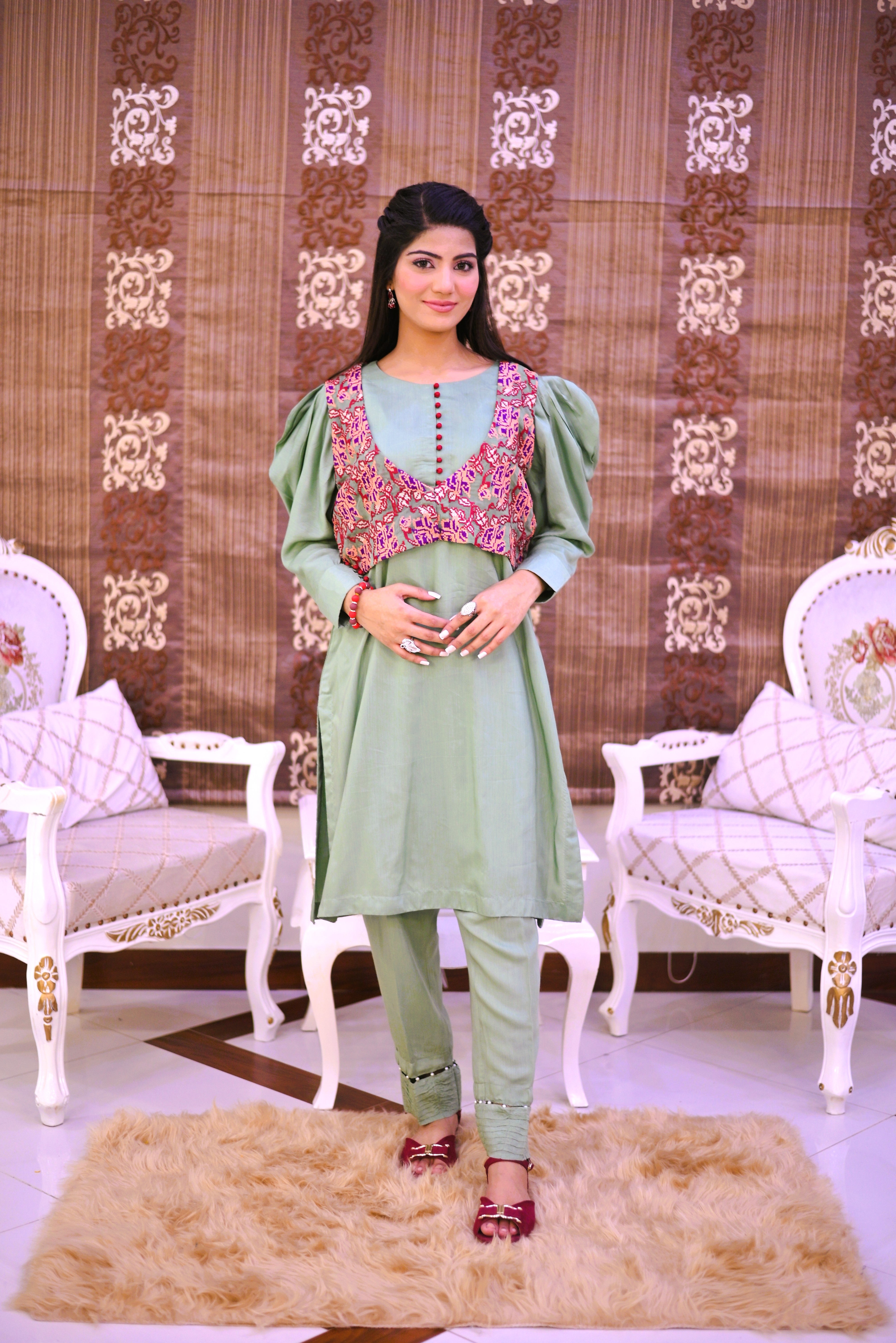 semi-formal 2 piece shirt & trouser along with coat