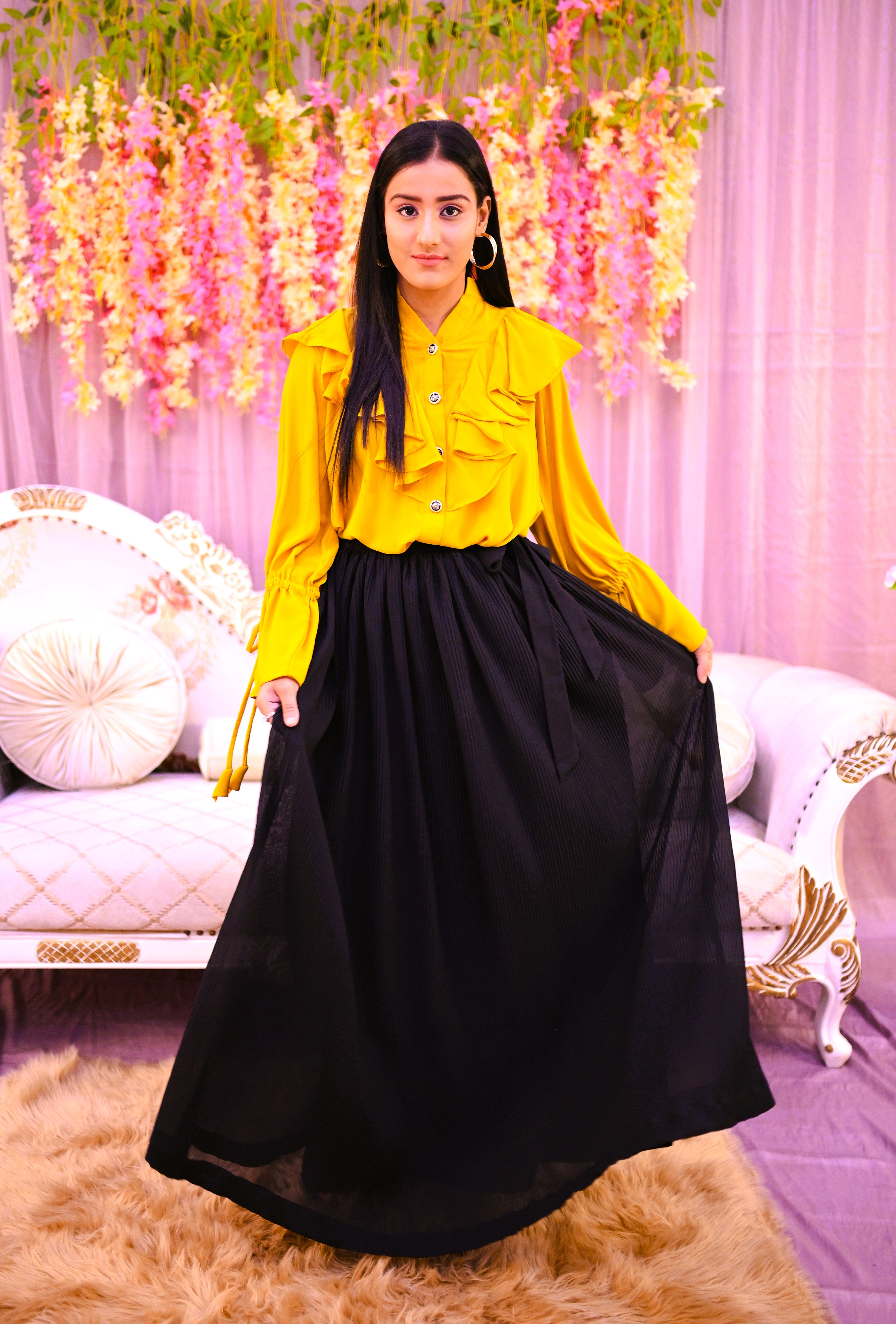 semiformal 2 piece shirt & skirt