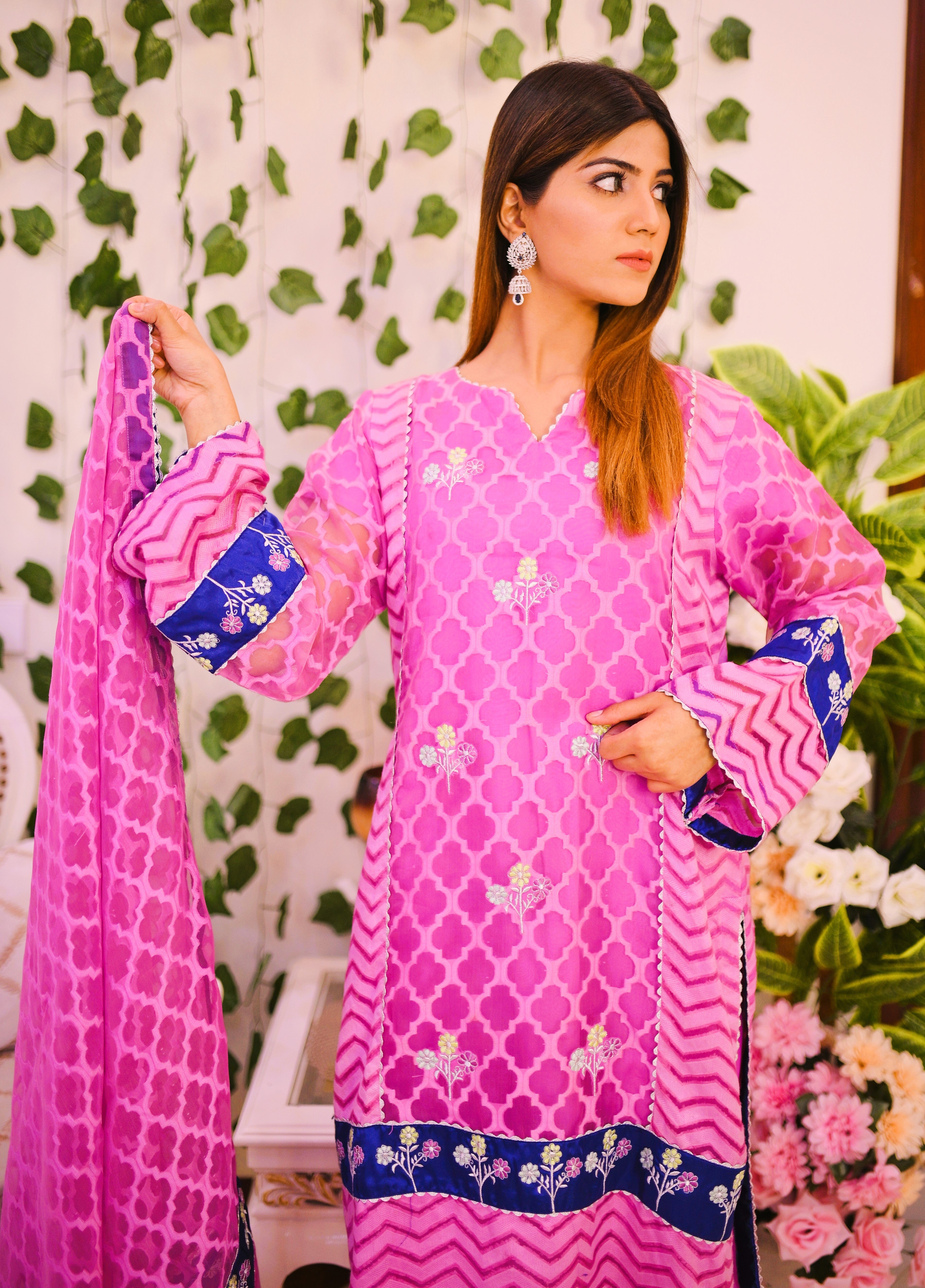 formal 3 piece shirt dupatta & trouser