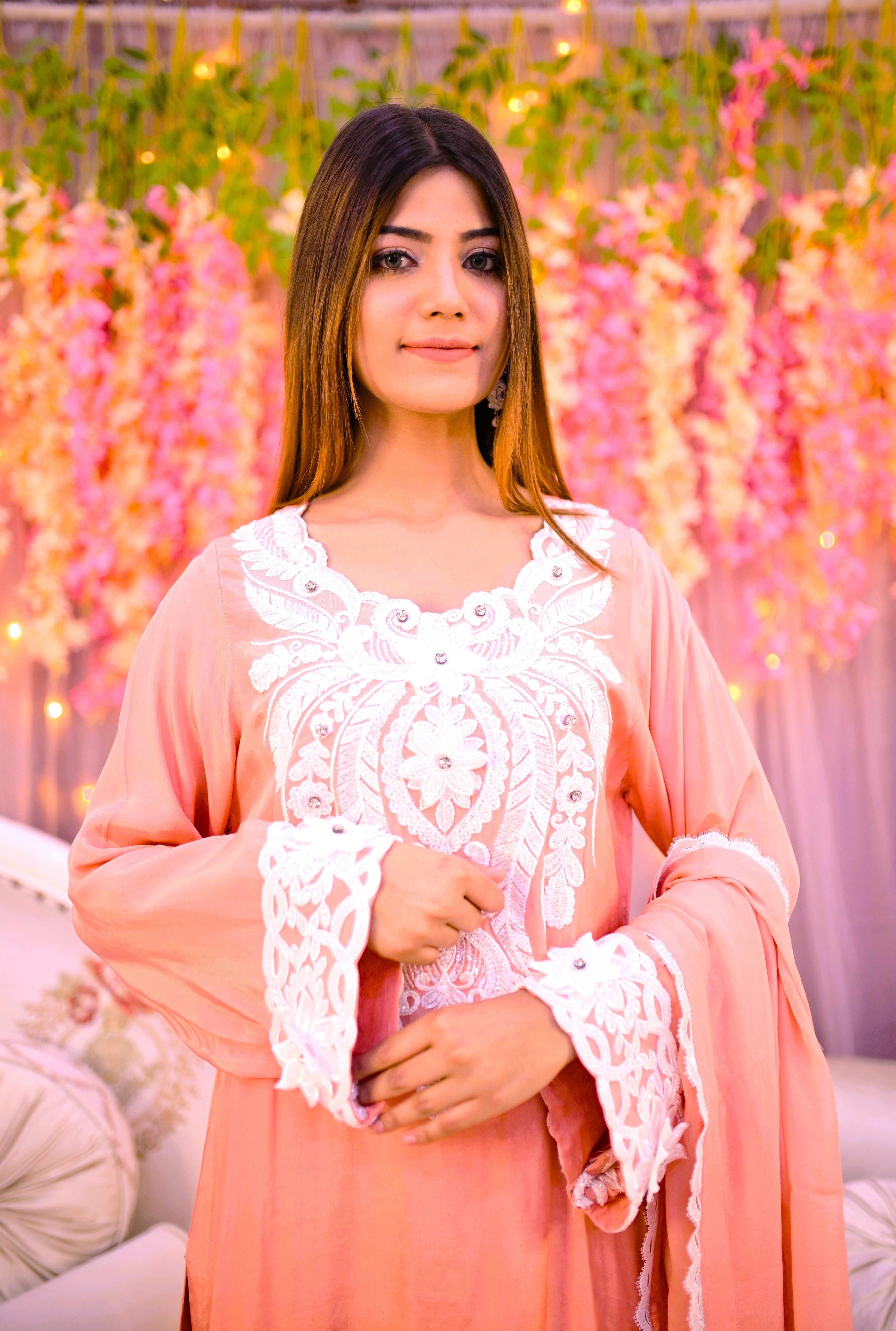 formal 3 piece long shirt dupatta & plazo