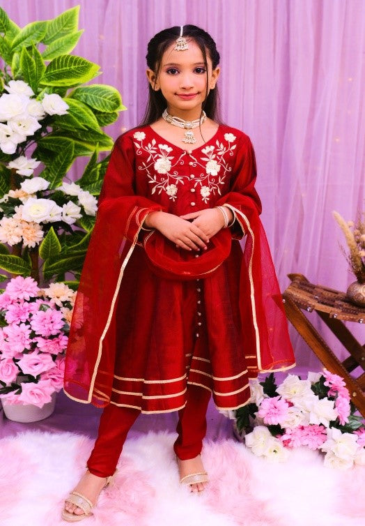 formal 3 piece frok trouser and dupatta